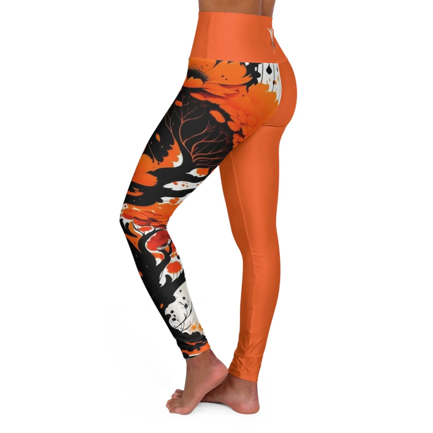 Sacral Chakra Tree Orange High Waisted Yoga Leggings (AOP) Printify