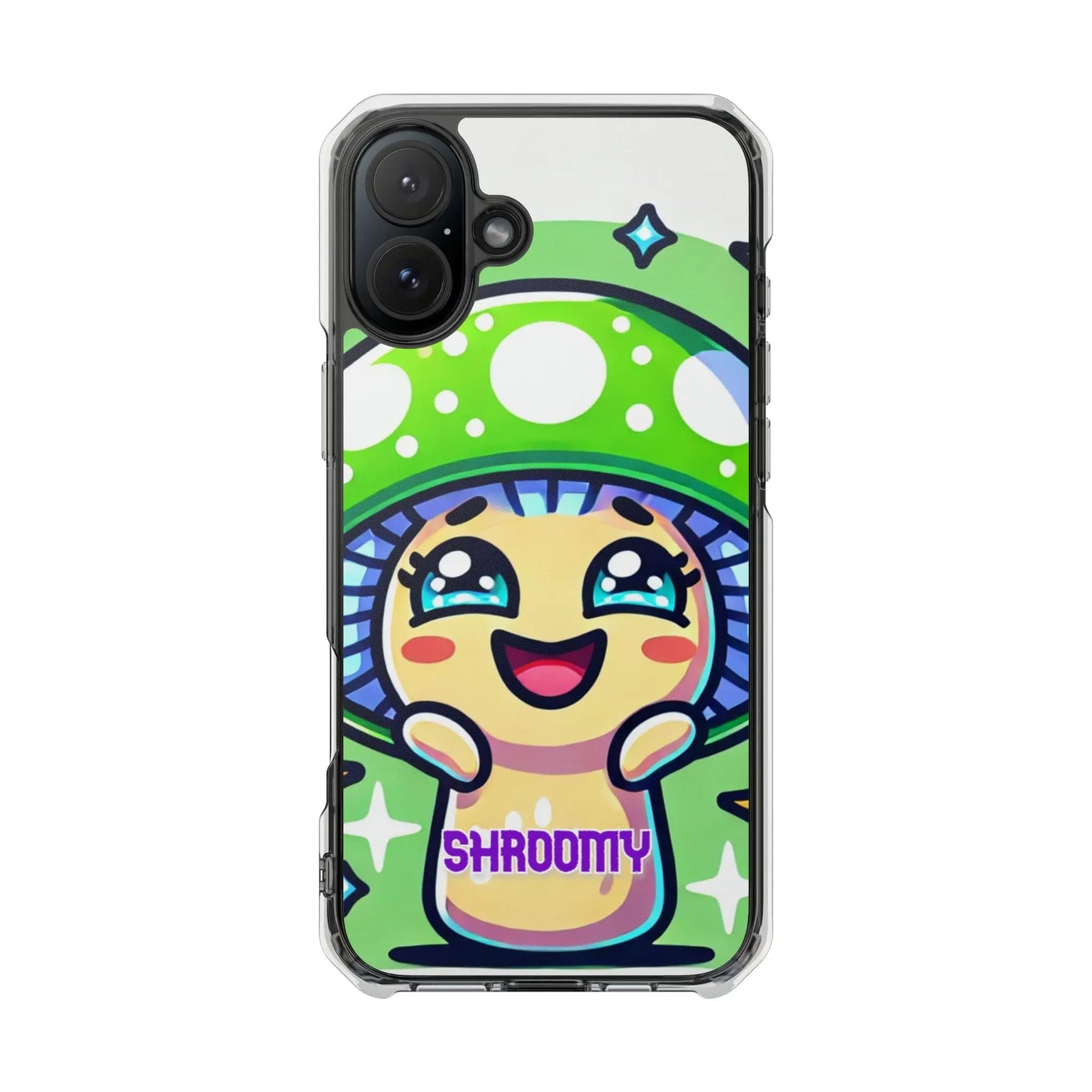 Cute Mushroom Magnetic Clear Impact Case for iPhone - Fun & Whimsical Phone Protection Printify