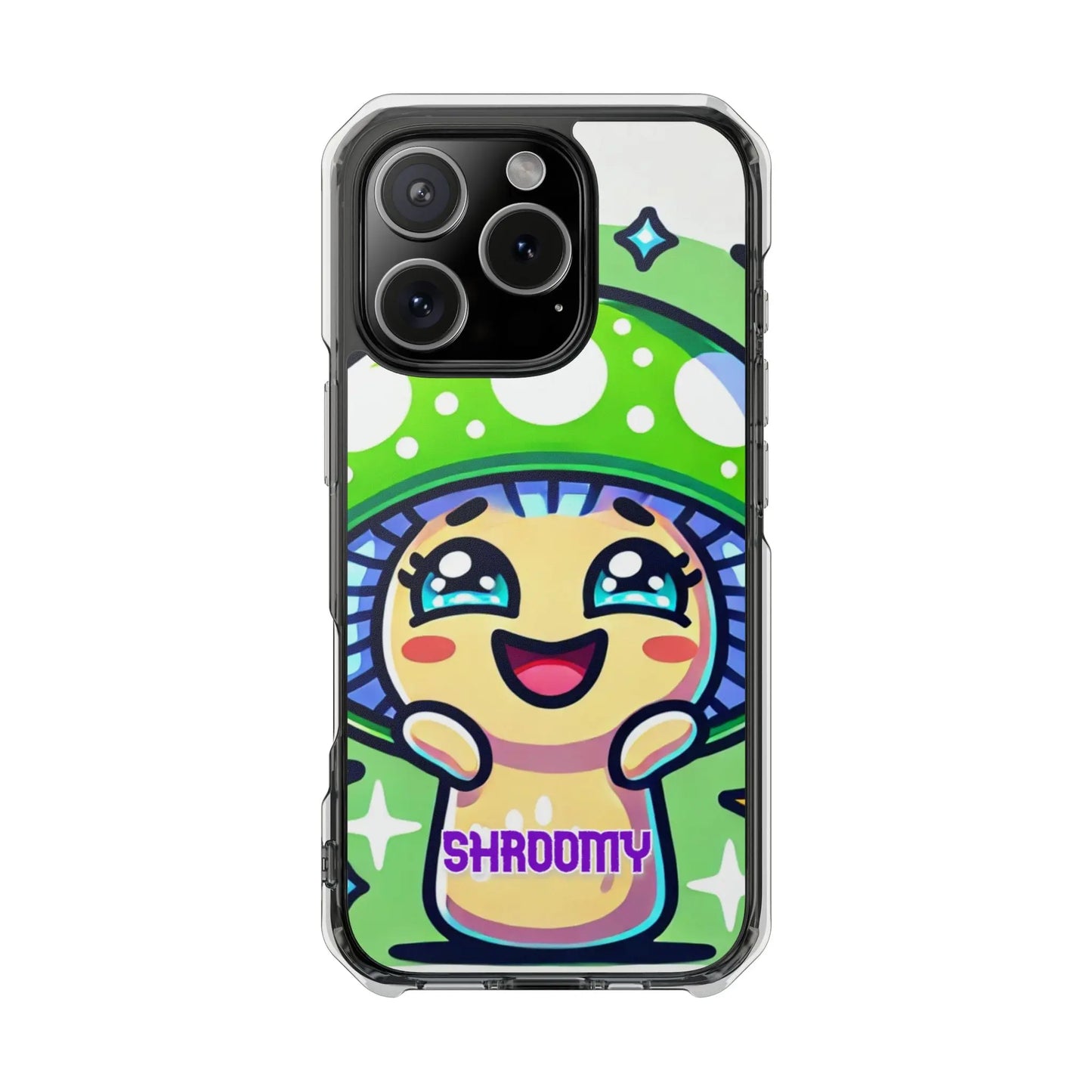 Cute Mushroom Magnetic Clear Impact Case for iPhone - Fun & Whimsical Phone Protection Printify