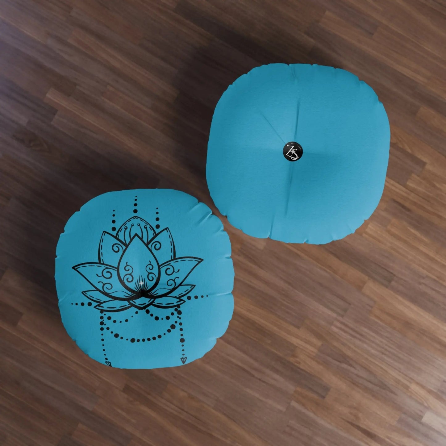 Lotus Tattoo Meditation Pillow, Round Printify