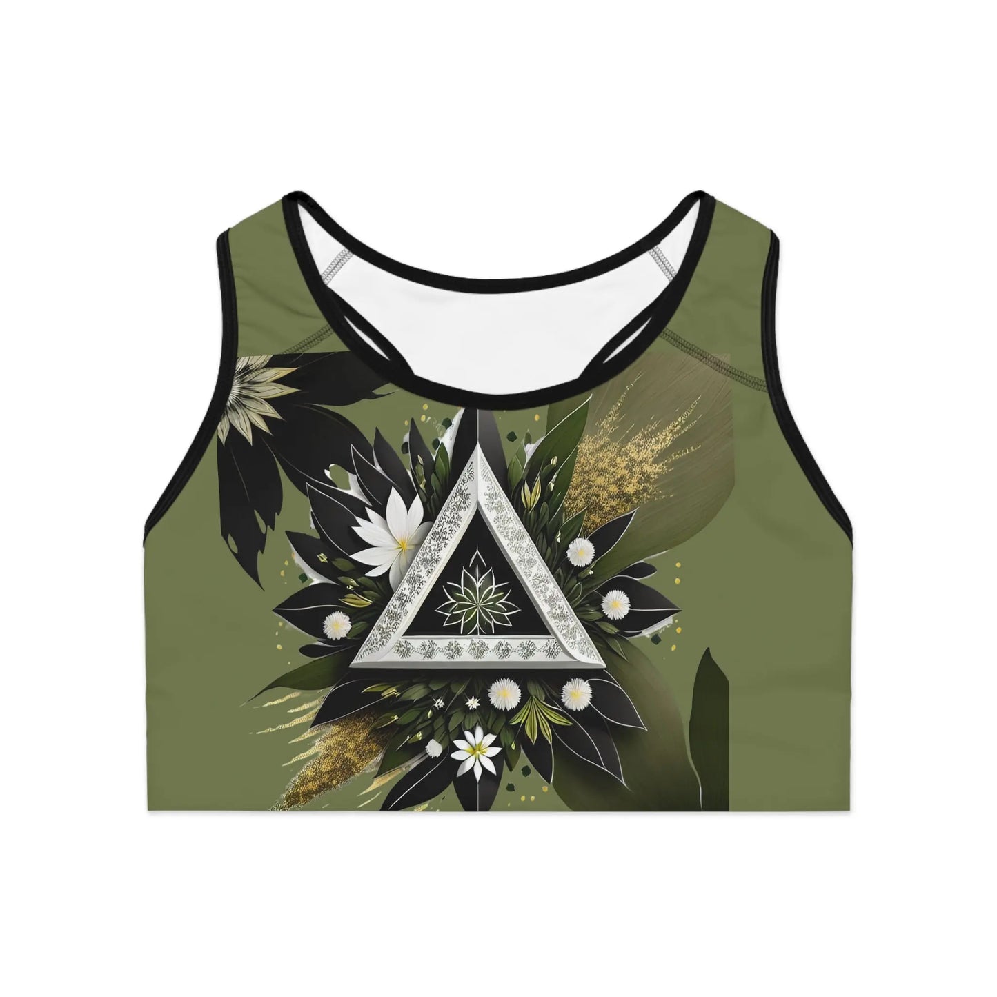 Tri-Flora Sports Bra (AOP) Printify