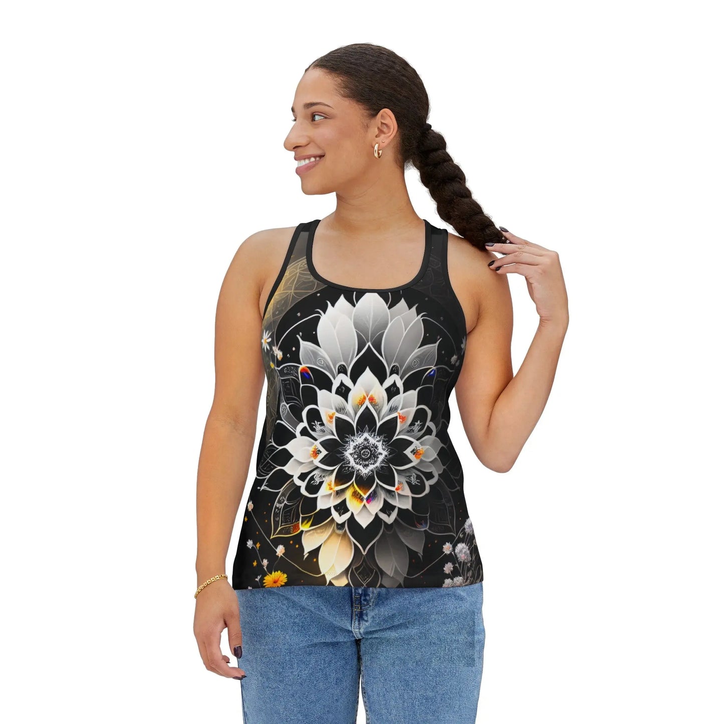 Harmonious Beauty Women's Tank Top (AOP) (w/ white trim) Printify