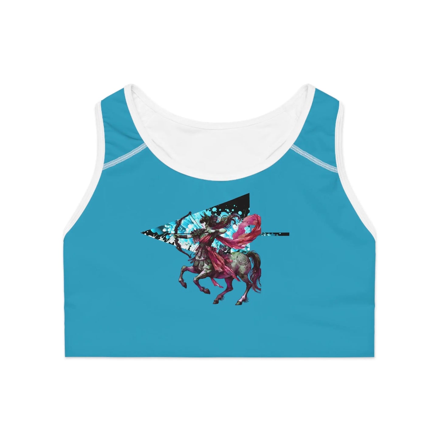 Sagittarius Turquoise Sports Bra (AOP) Printify