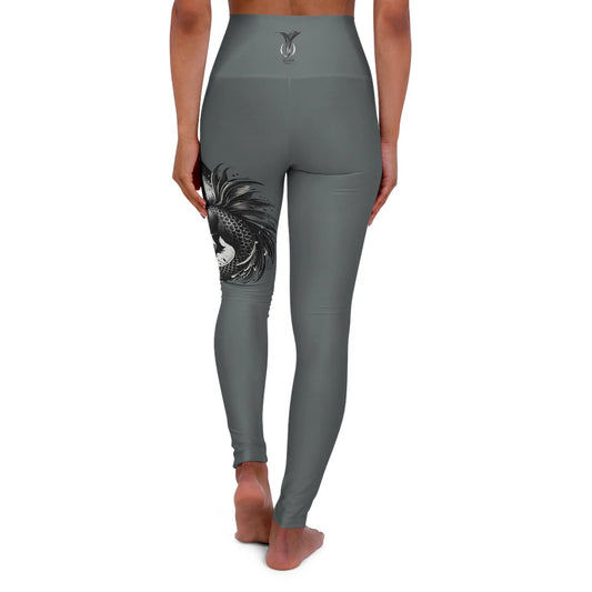 Capricorn Dark Gray High Waisted Yoga Leggings (AOP) Printify