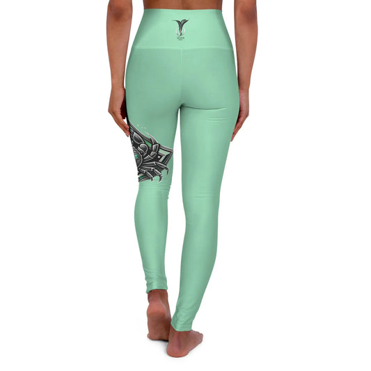 Cancer Seafoam High Waisted Yoga Leggings (AOP) Printify