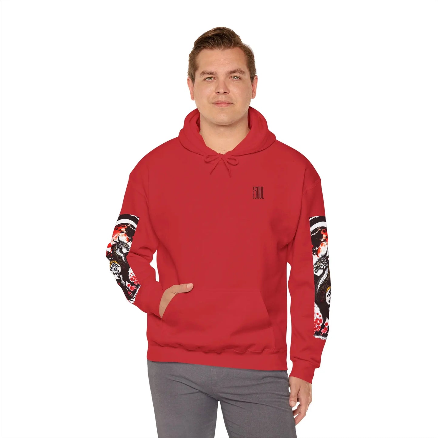 Red Dragon Hooded Sweatshirt Printify