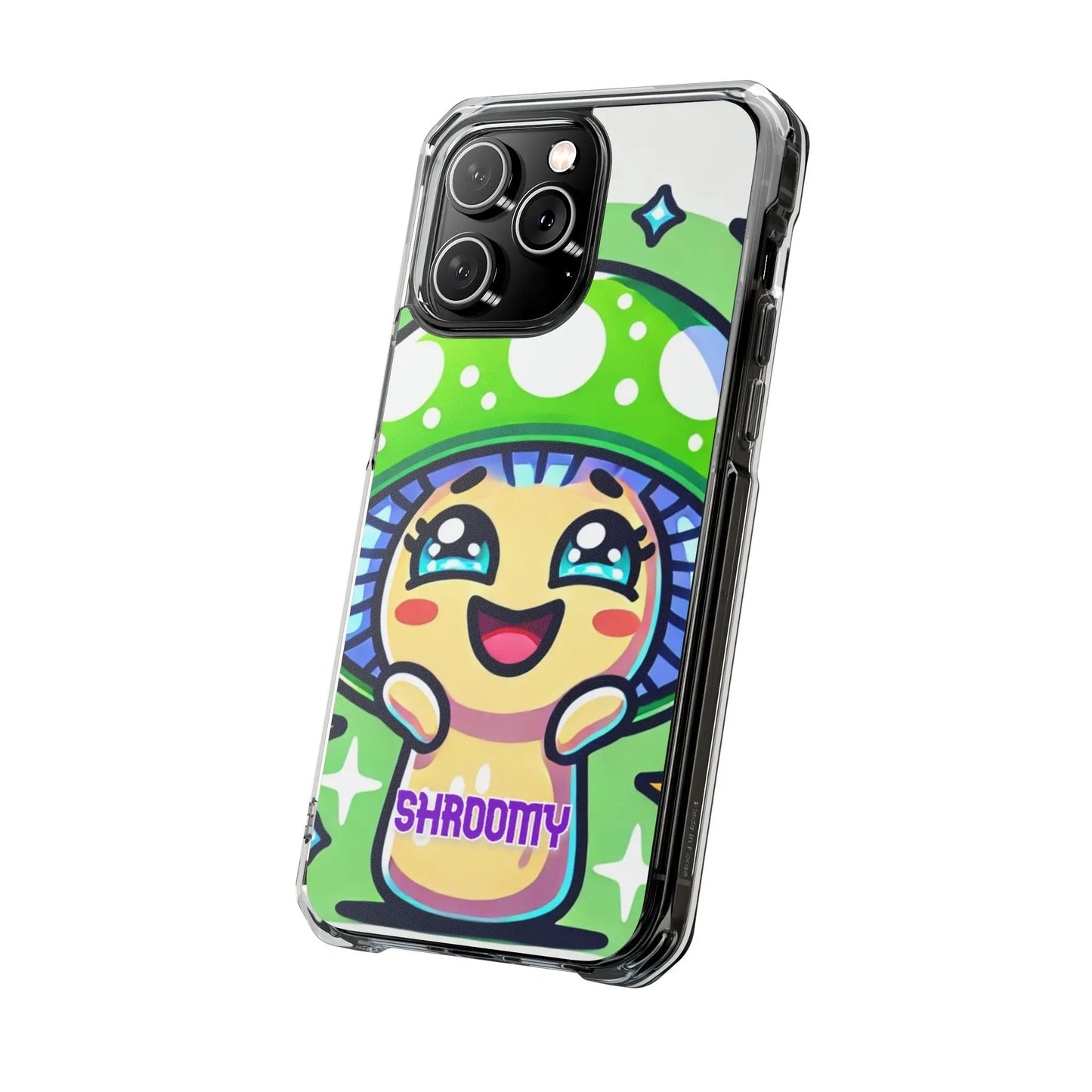 Cute Mushroom Magnetic Clear Impact Case for iPhone - Fun & Whimsical Phone Protection Printify
