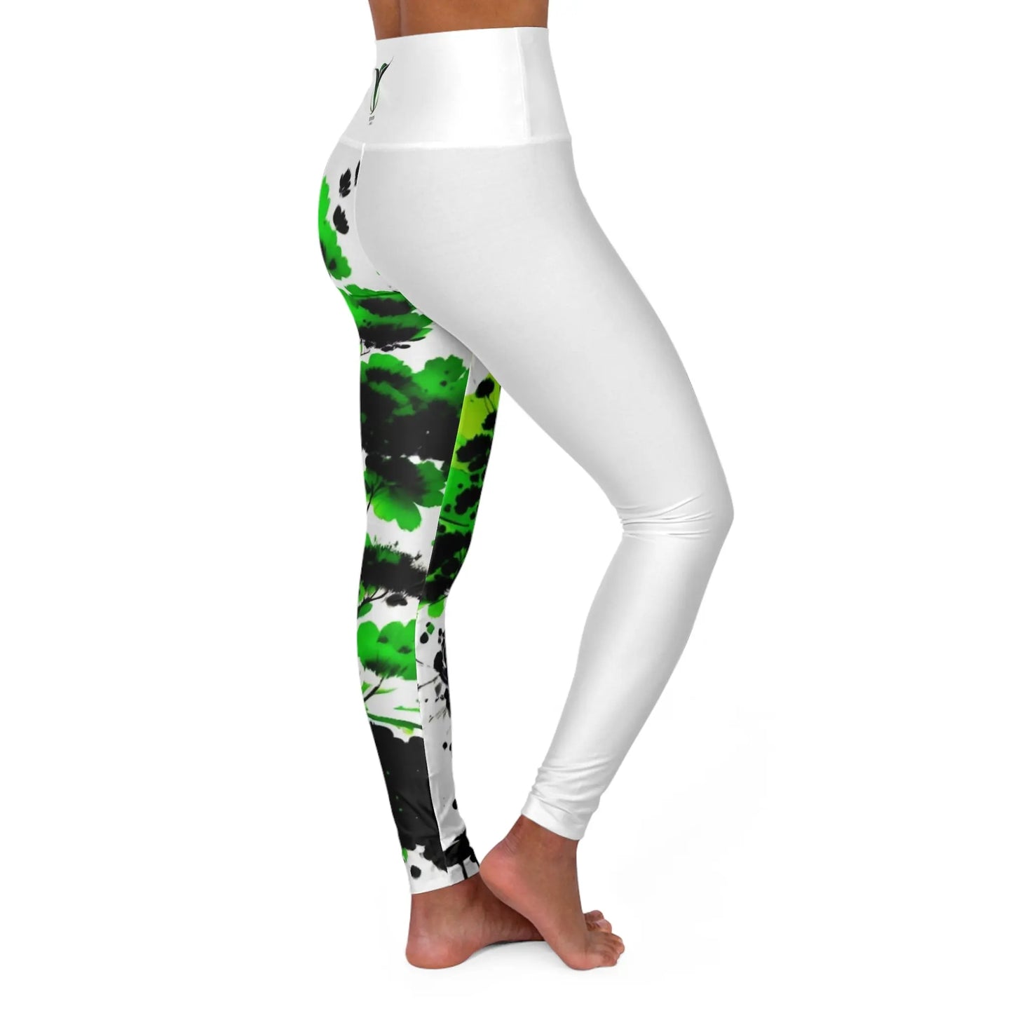 Heart Chakra Tree White High Waisted Yoga Leggings (AOP) Printify