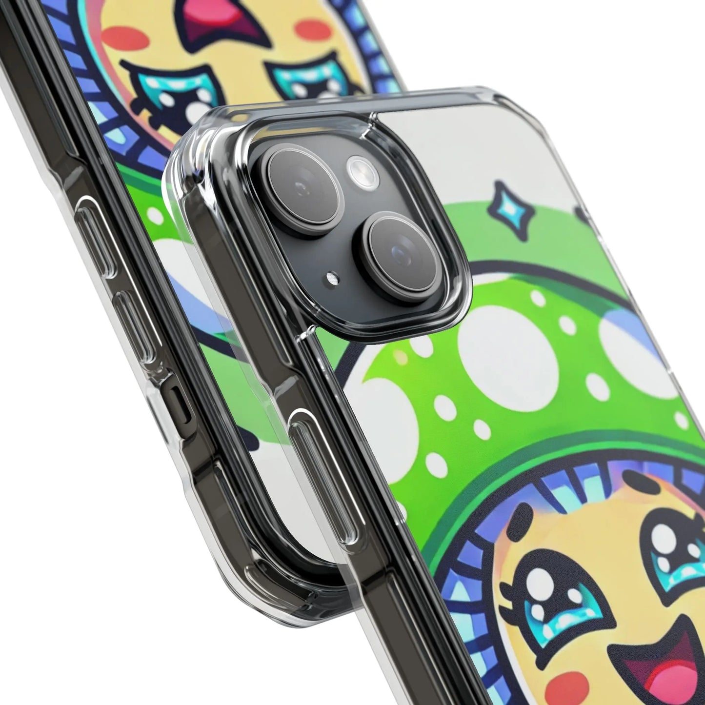 Cute Mushroom Magnetic Clear Impact Case for iPhone - Fun & Whimsical Phone Protection Printify