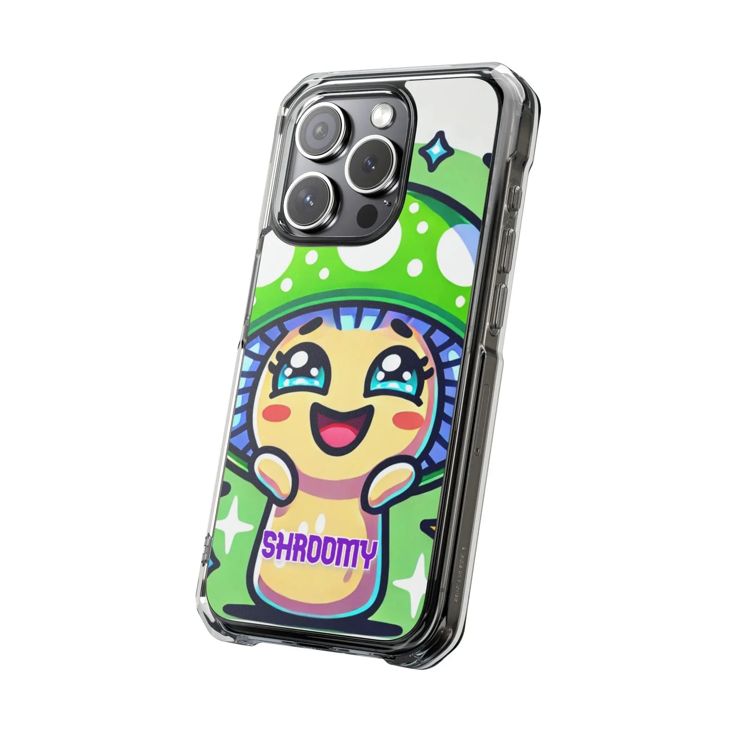 Cute Mushroom Magnetic Clear Impact Case for iPhone - Fun & Whimsical Phone Protection Printify