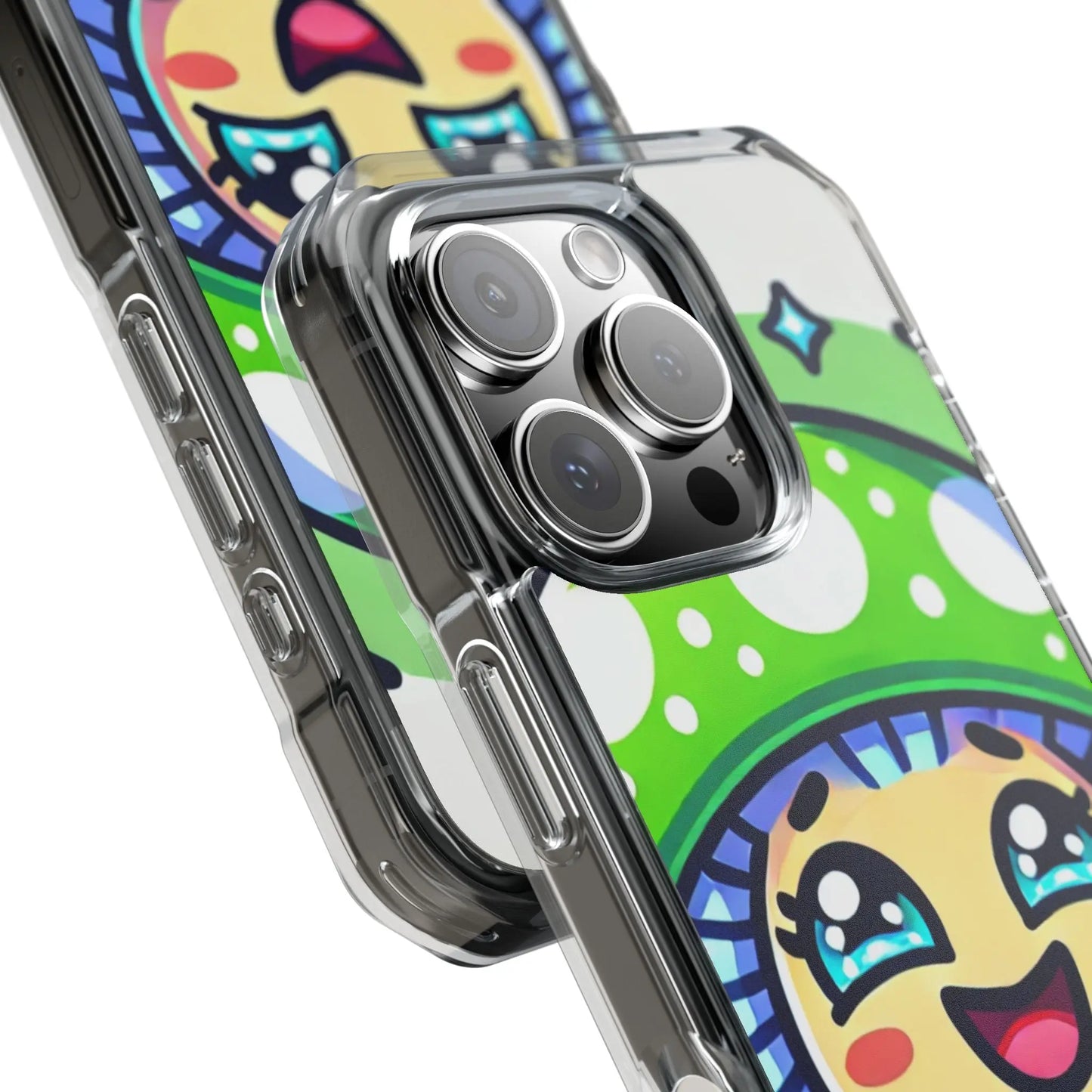 Cute Mushroom Magnetic Clear Impact Case for iPhone - Fun & Whimsical Phone Protection Printify