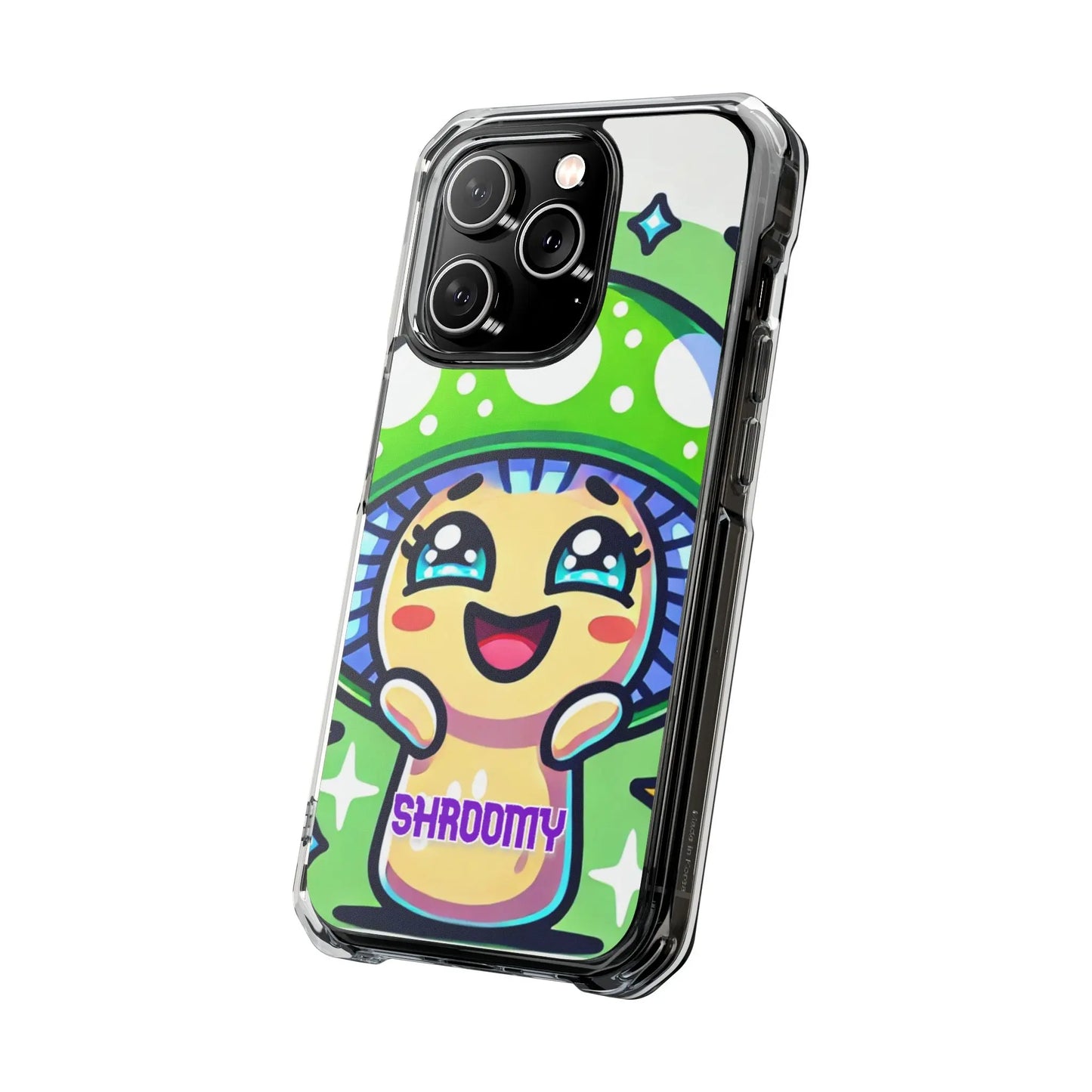 Cute Mushroom Magnetic Clear Impact Case for iPhone - Fun & Whimsical Phone Protection Printify