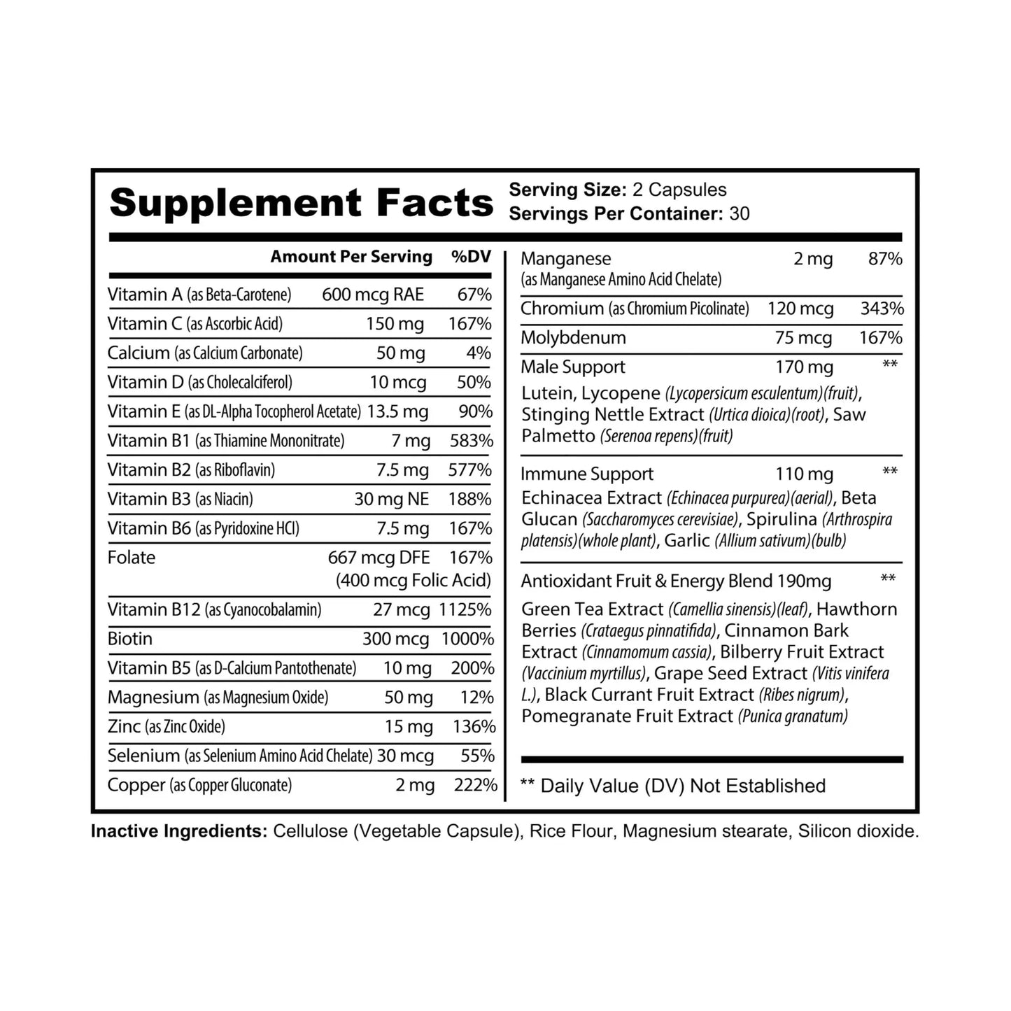 Multivitamin for Men Supplement (60 Capsules) Printify