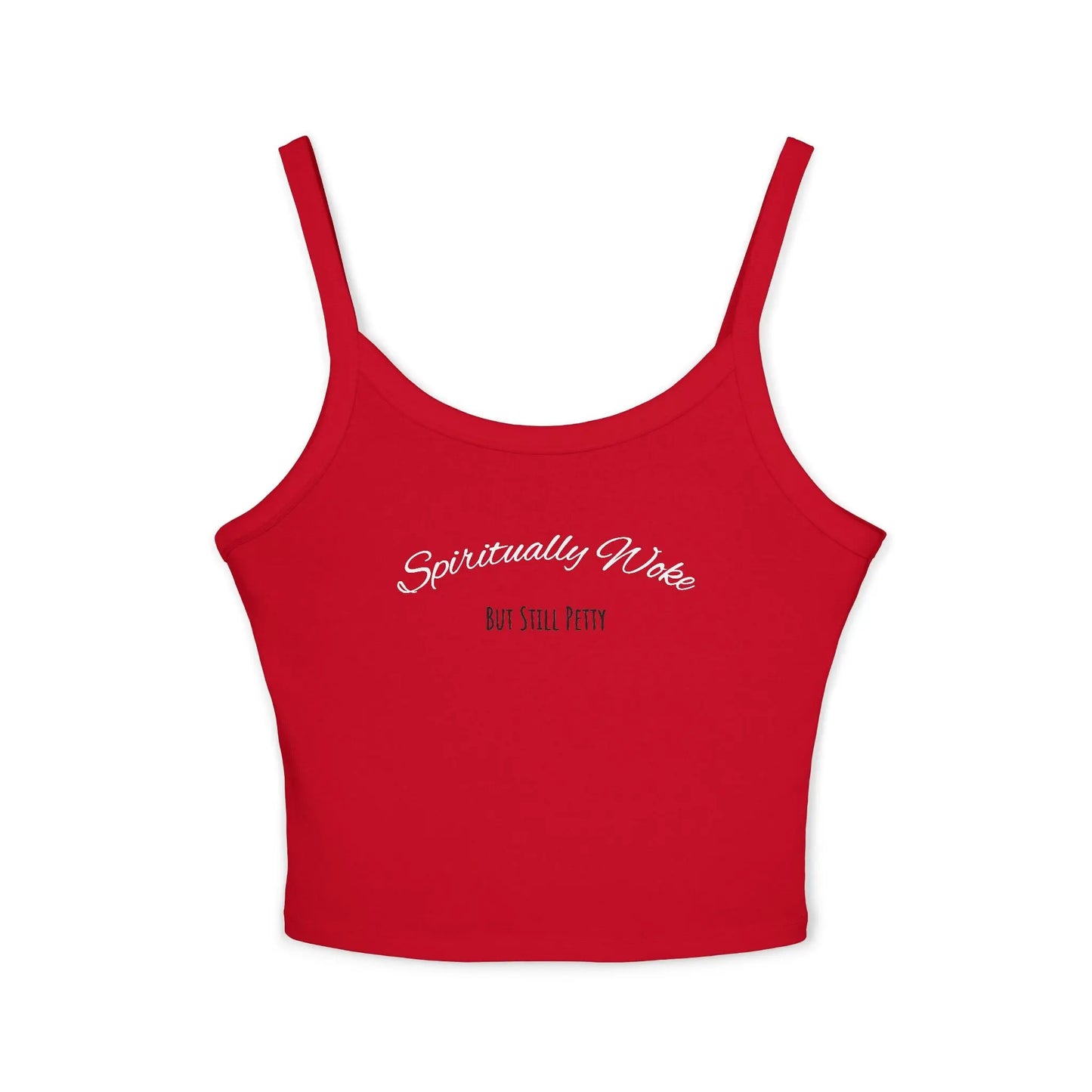Spiritually Woke Spaghetti Strap Tank Top Printify
