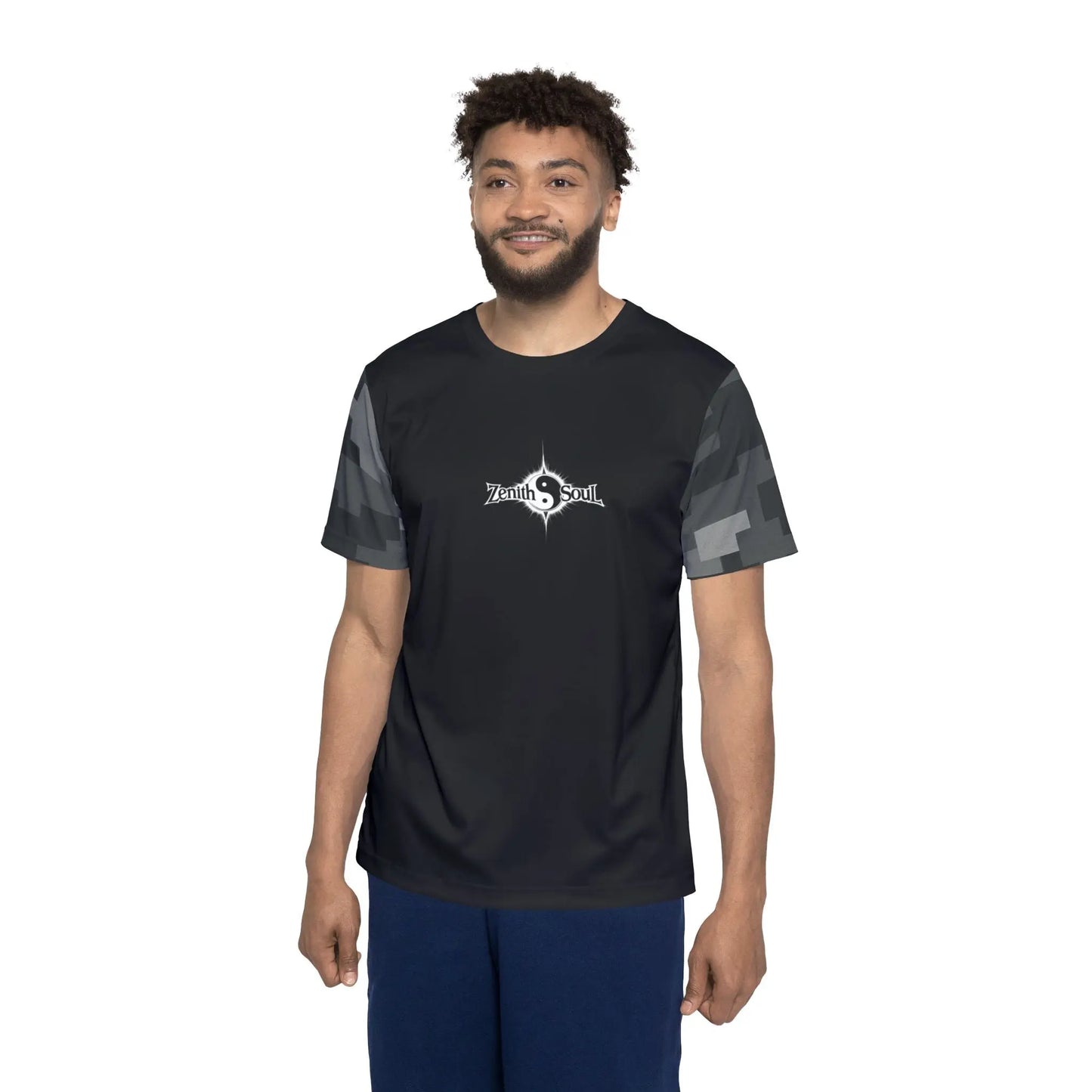 Camo Men's Sports Jersey Black (AOP) Printify