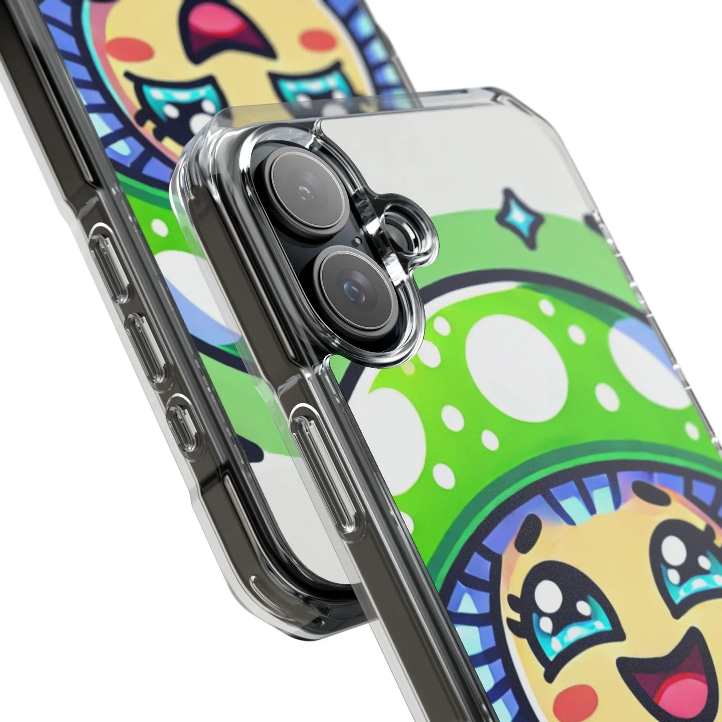 Cute Mushroom Magnetic Clear Impact Case for iPhone - Fun & Whimsical Phone Protection Printify