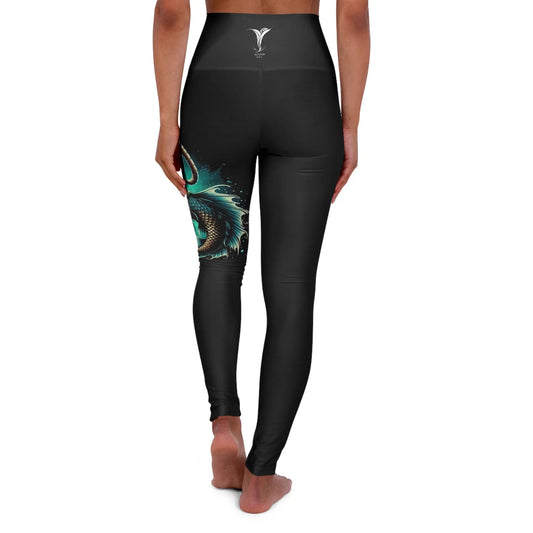 Capricorn Black High Waisted Yoga Leggings (AOP) Printify
