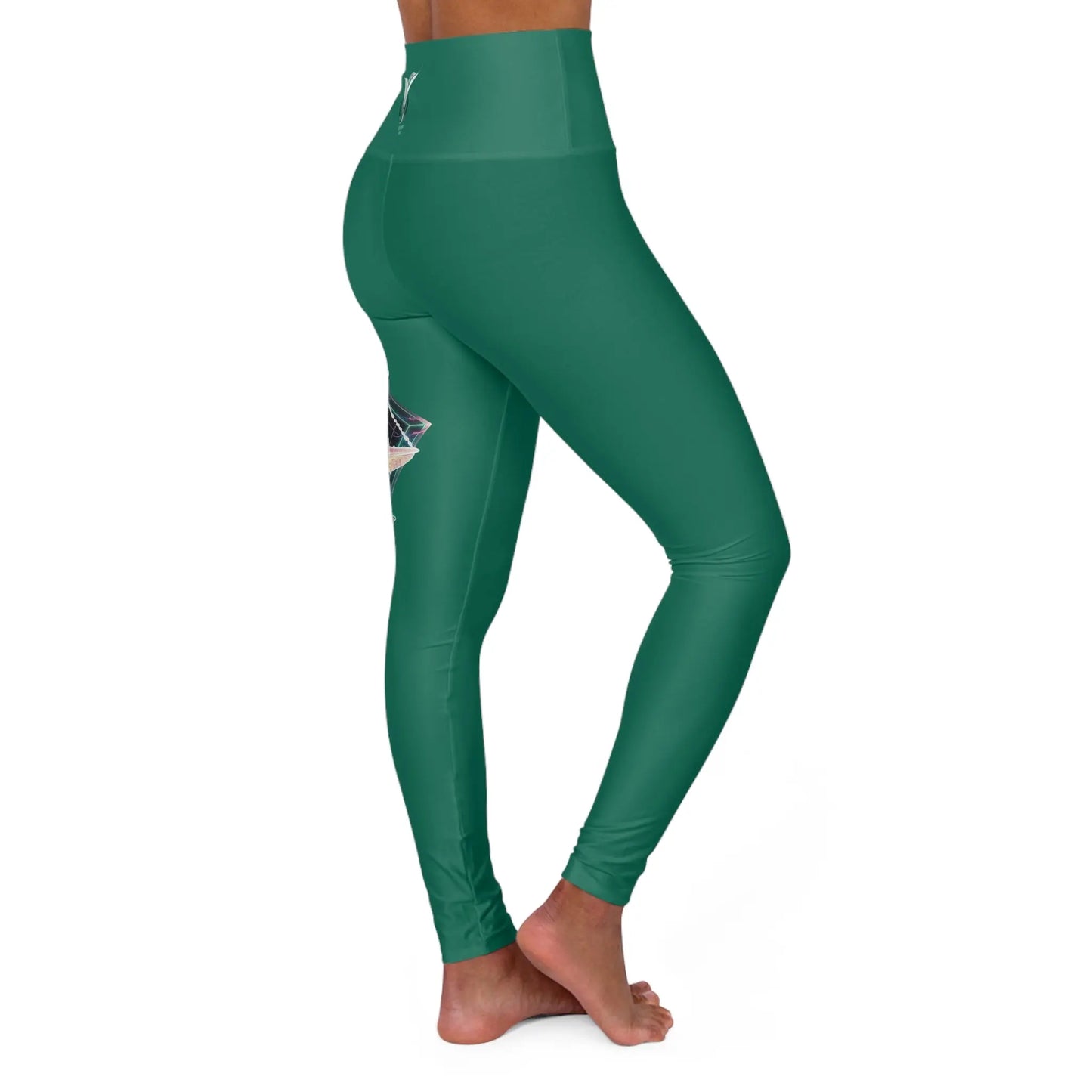 Libra Rainforest Green High Waisted Yoga Leggings (AOP) Printify