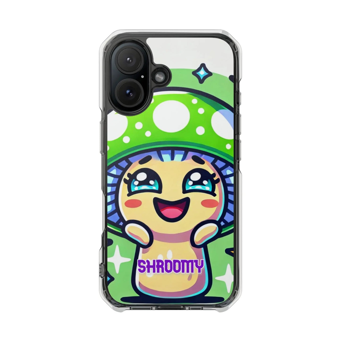 Cute Mushroom Magnetic Clear Impact Case for iPhone - Fun & Whimsical Phone Protection Printify