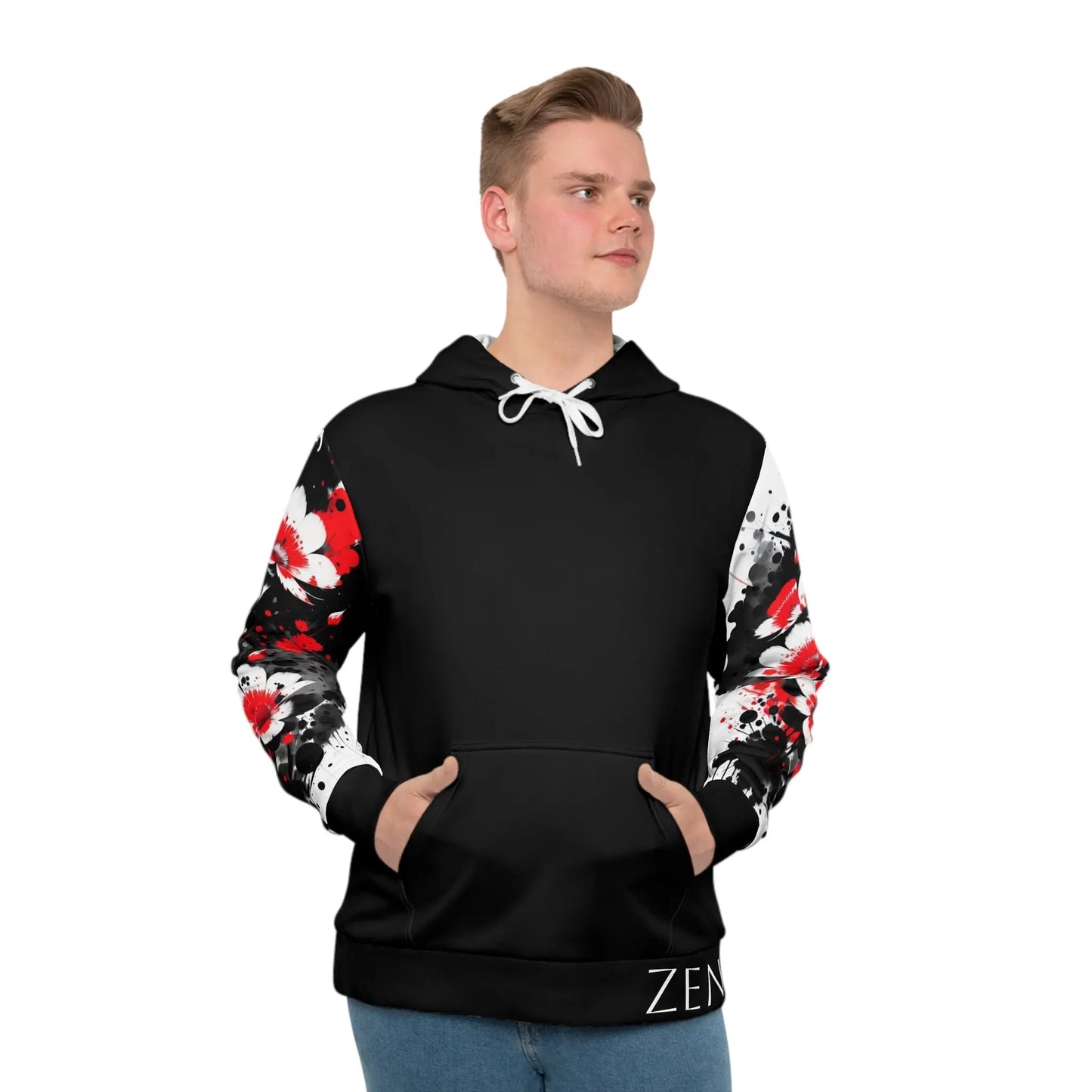 Root Chakra Flower Black Hoodie Printify
