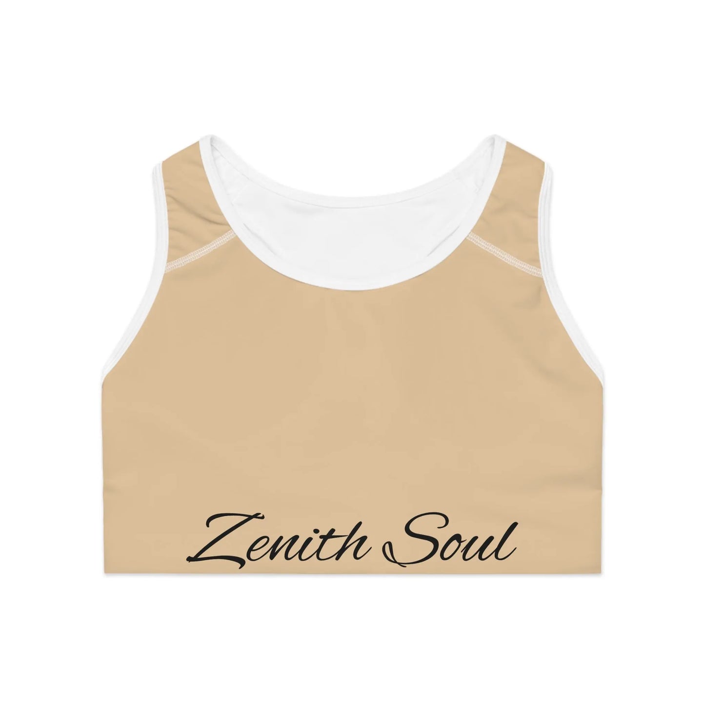 Tranquil Space Tan Sports Bra (AOP) Printify