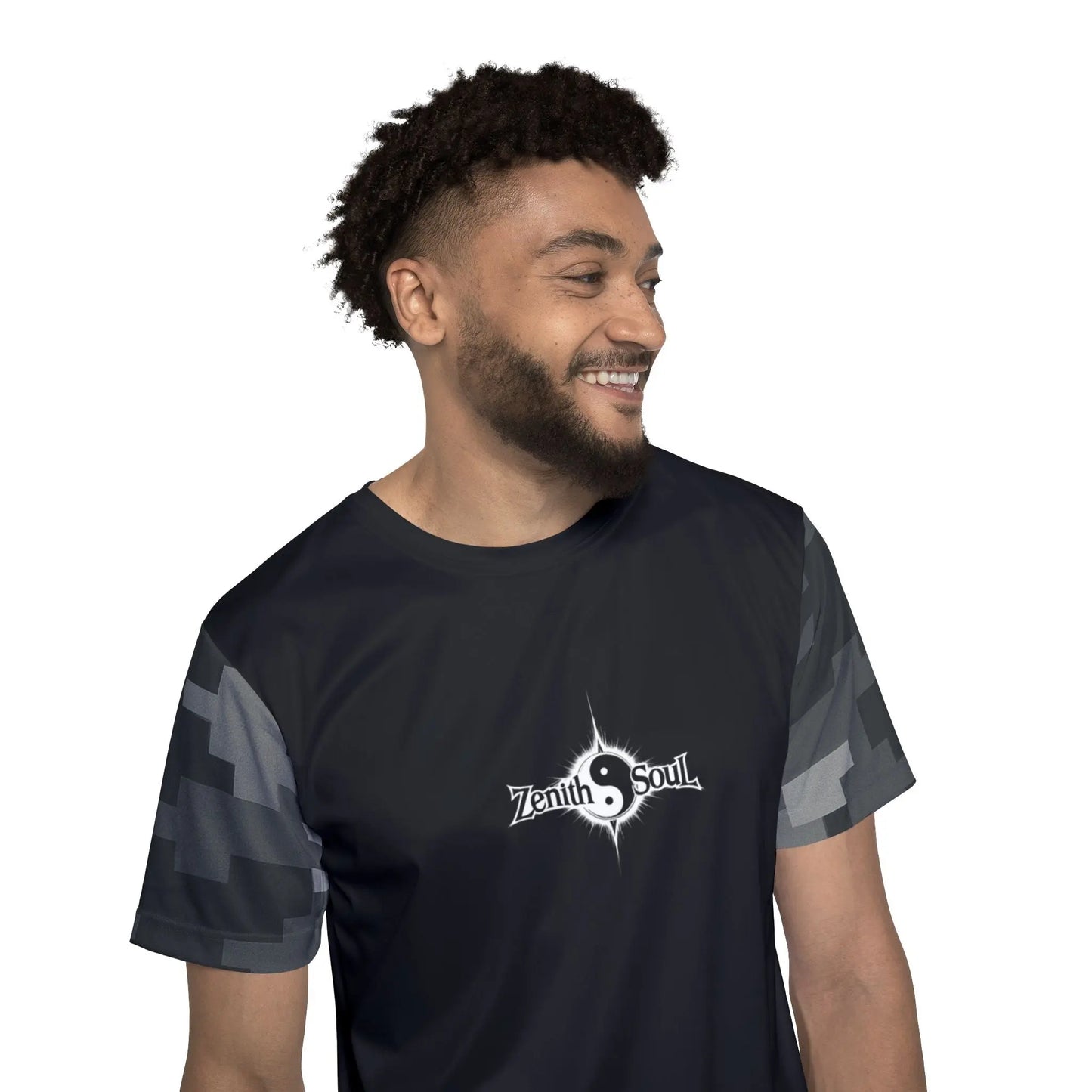 Camo Men's Sports Jersey Black (AOP) Printify