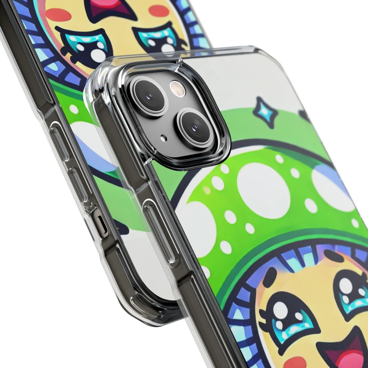 Cute Mushroom Magnetic Clear Impact Case for iPhone - Fun & Whimsical Phone Protection Printify