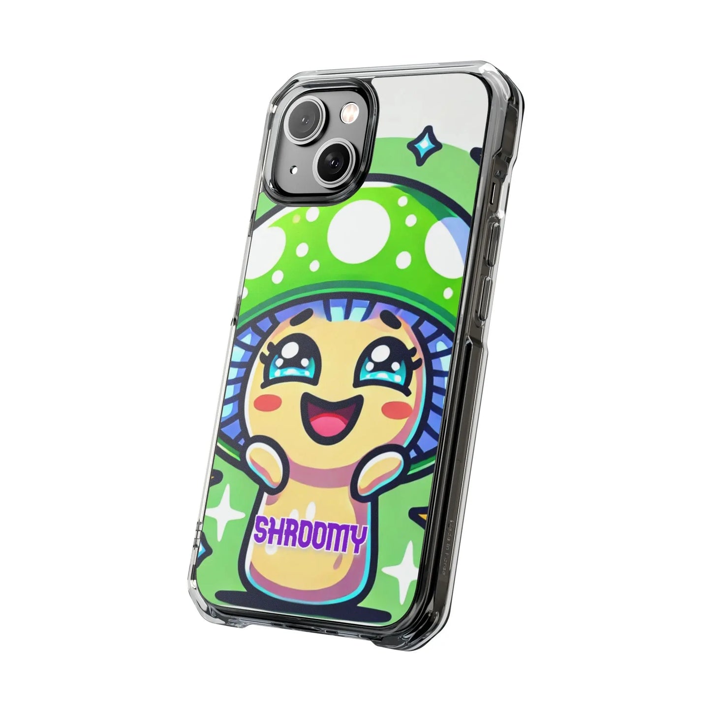 Cute Mushroom Magnetic Clear Impact Case for iPhone - Fun & Whimsical Phone Protection Printify