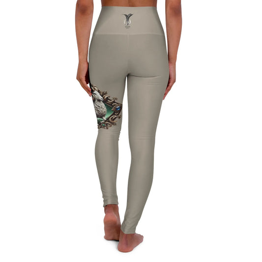 Aries Gray High Waisted Yoga Leggings (AOP) Printify
