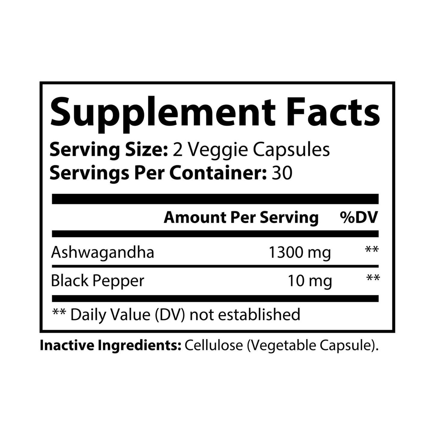 Ashwagandha and Black Pepper Supplement (60 capsules) Printify