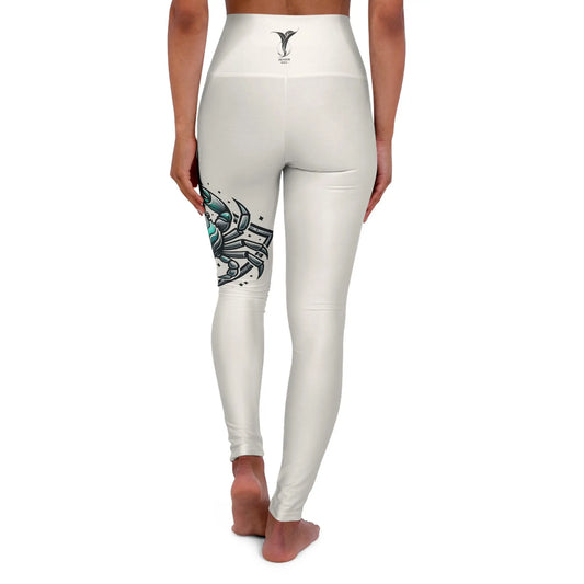 Cancer Pearl High Waisted Yoga Leggings (AOP) Printify