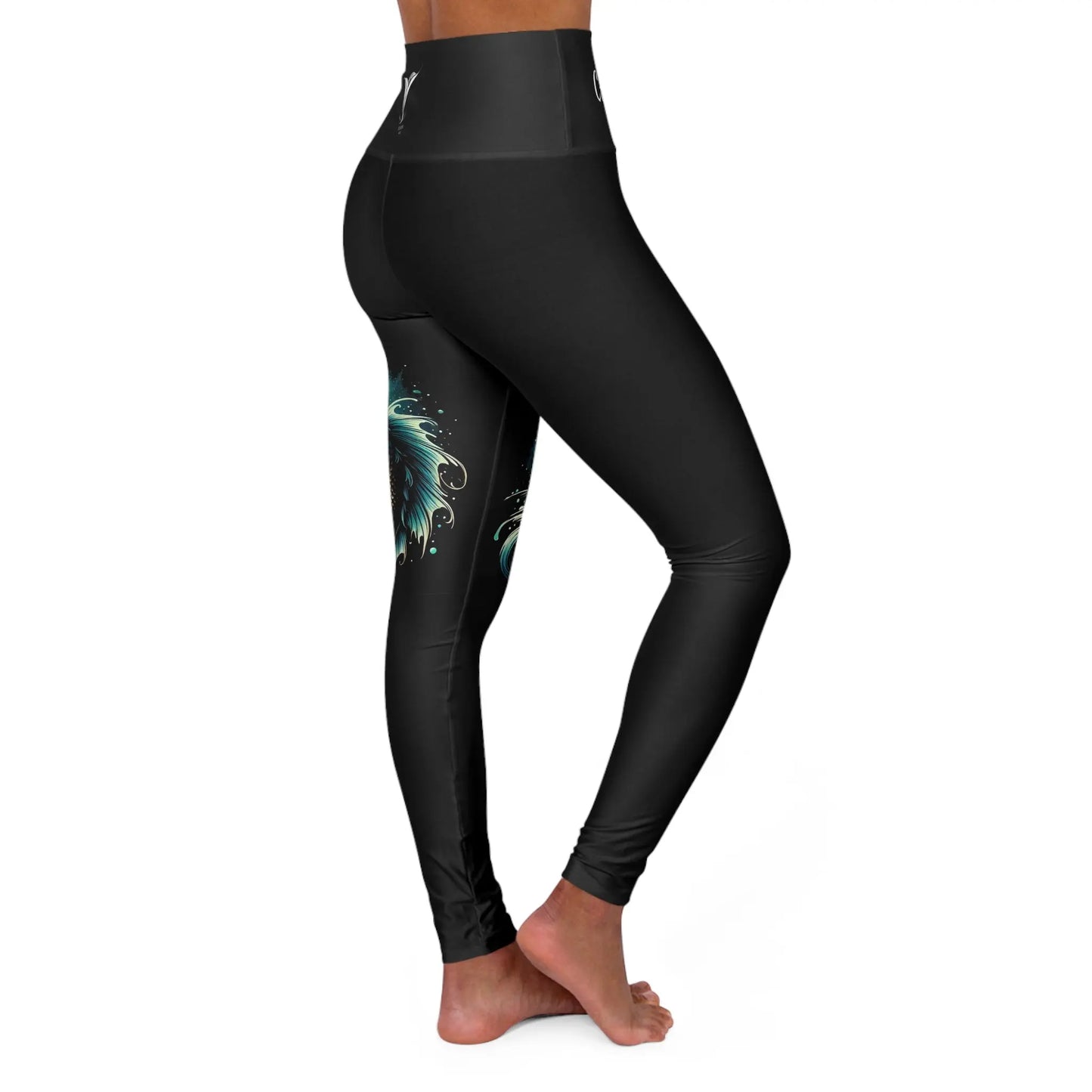 Capricorn Black High Waisted Yoga Leggings (AOP) Printify