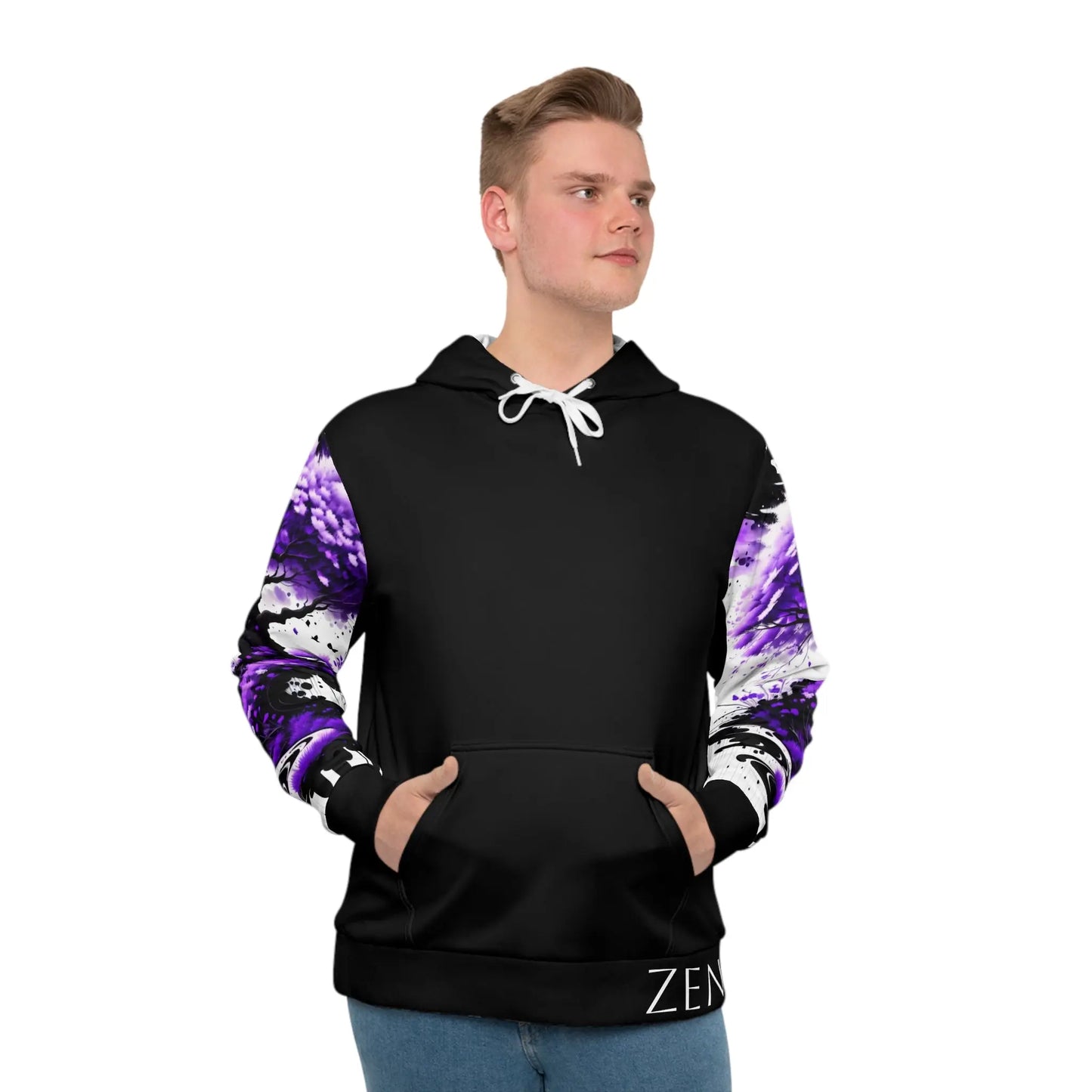 Crown Chakra Tree Black Hoodie Printify