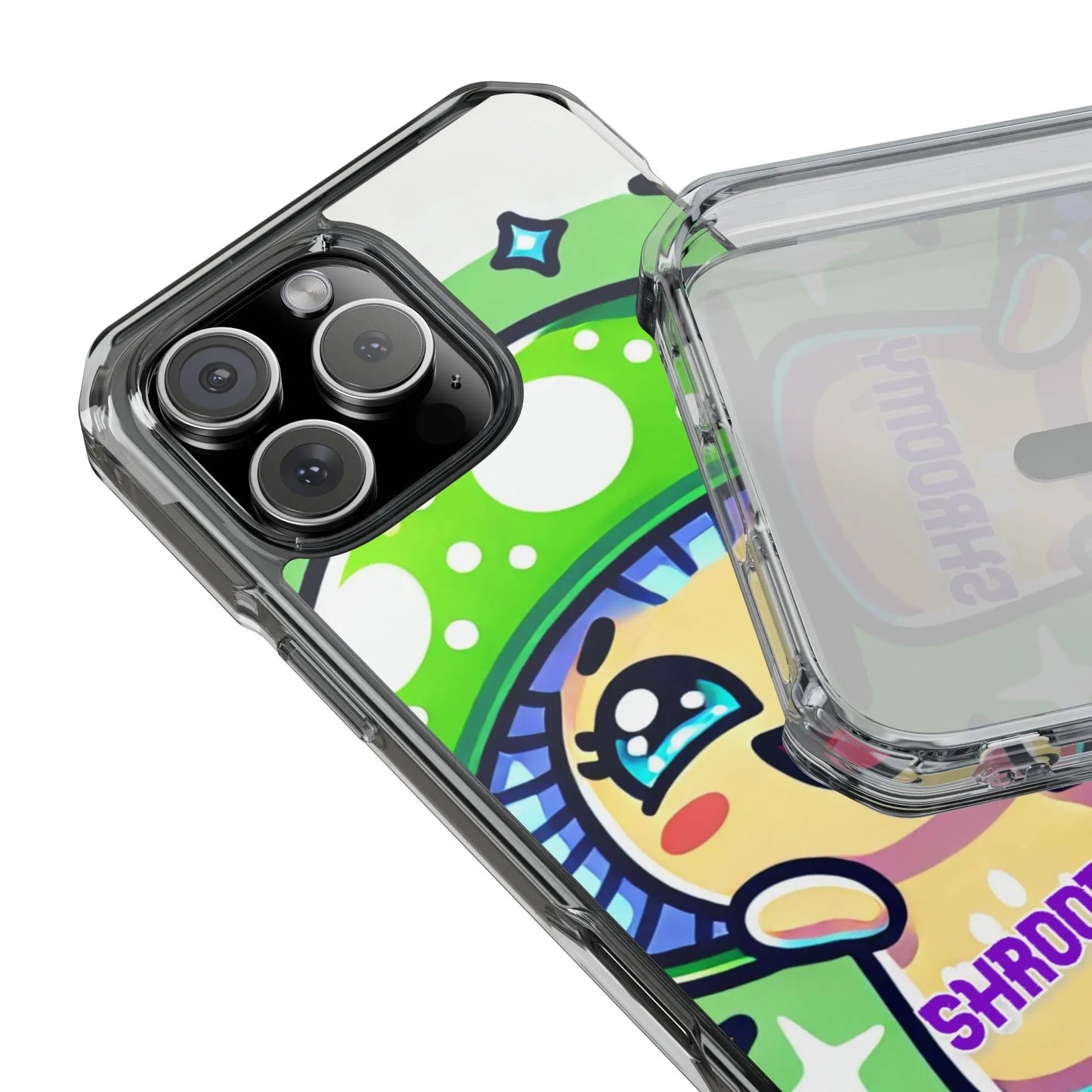 Cute Mushroom Magnetic Clear Impact Case for iPhone - Fun & Whimsical Phone Protection Printify