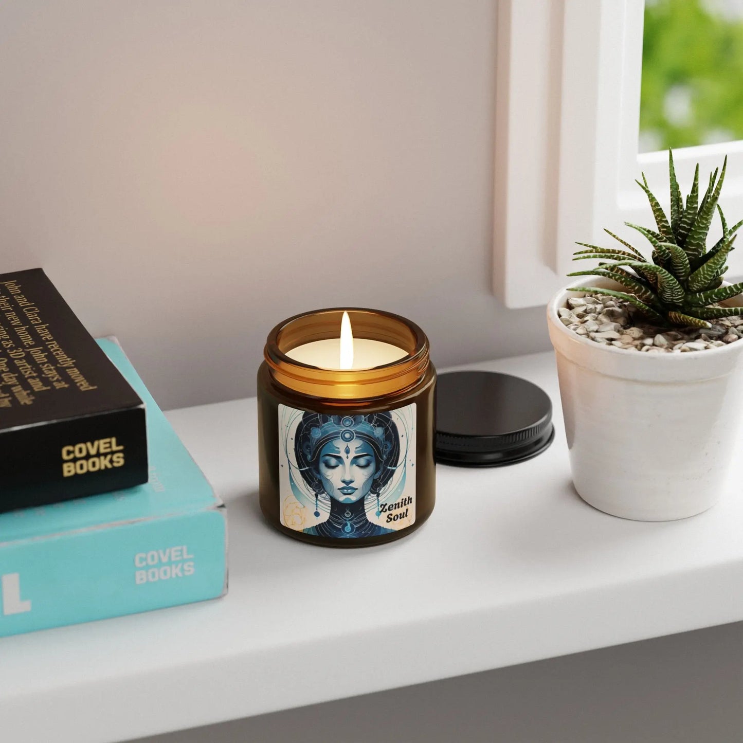 Namaste Glow - Scented Soy Candle (Multi-Size, Amber Jar) Printify