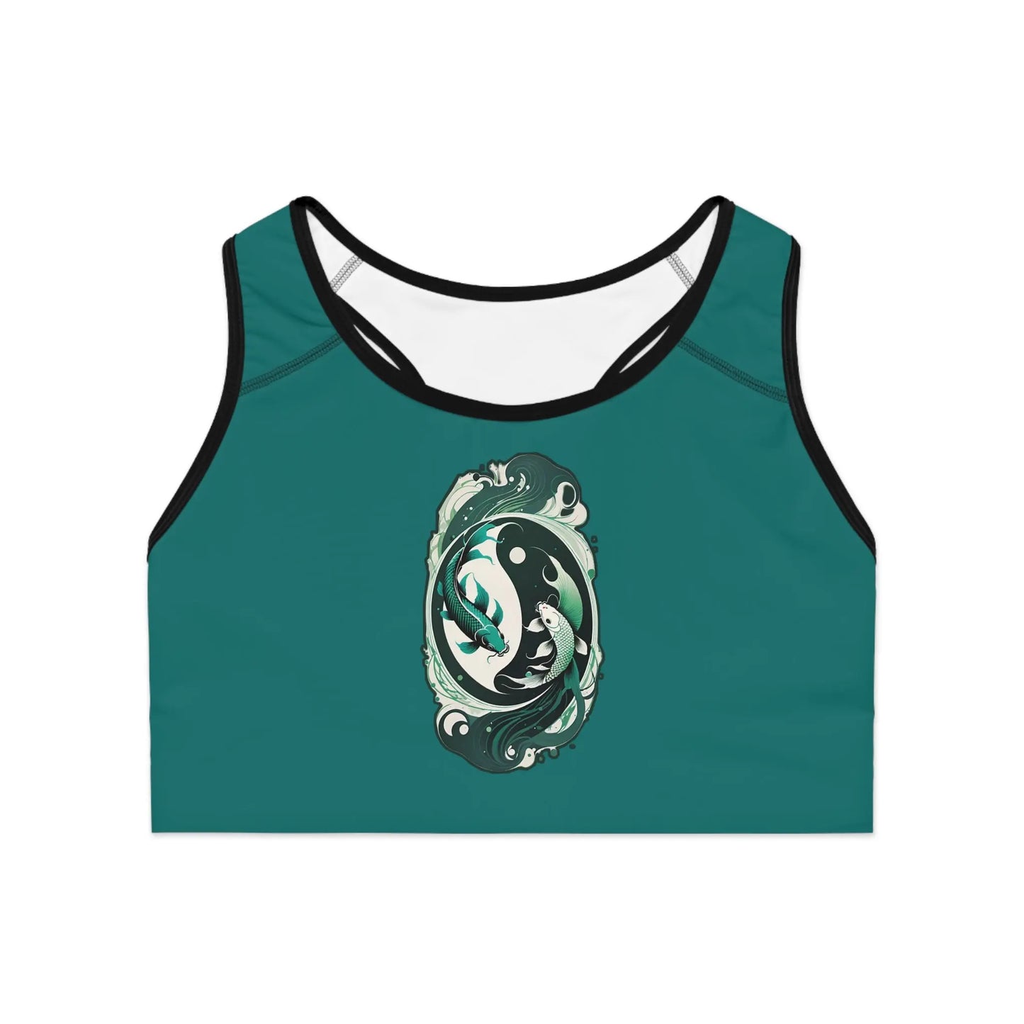 Pisces Dark Aquamarine Sports Bra (AOP) Printify