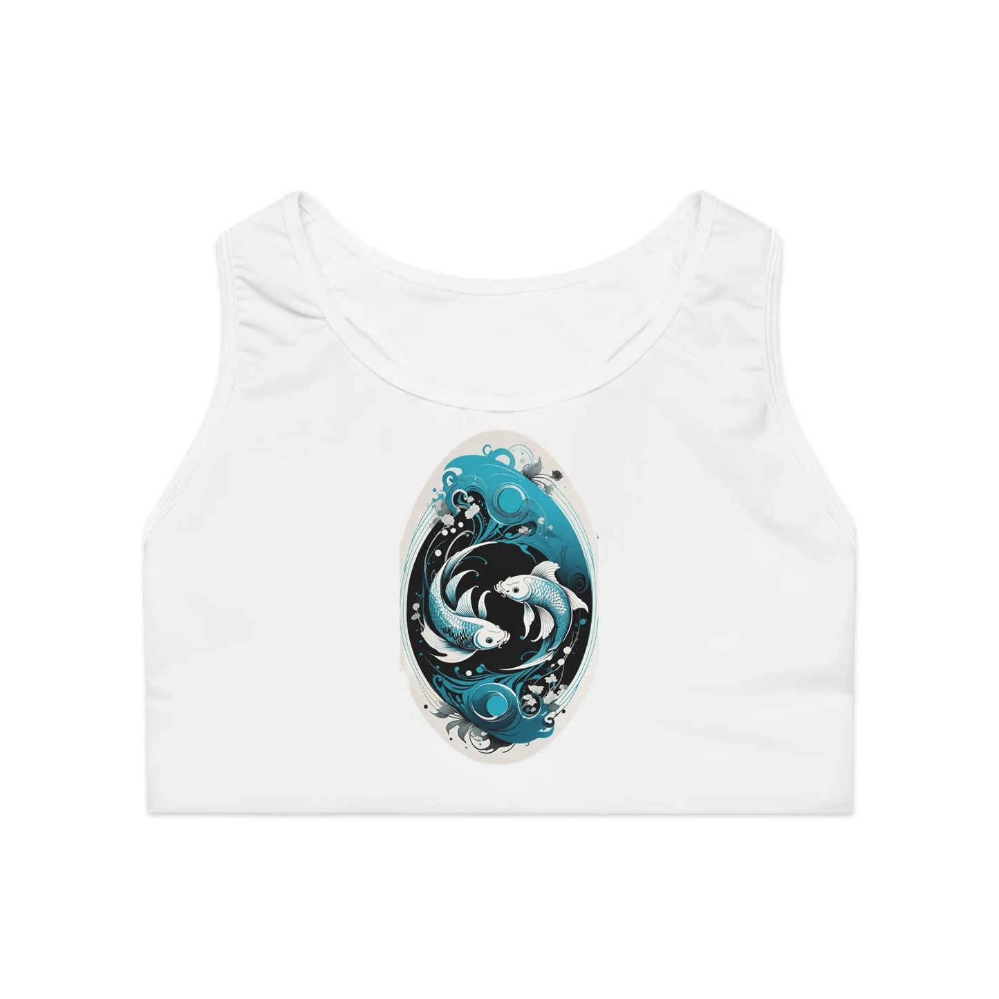 Pisces White Sports Bra (AOP) Printify