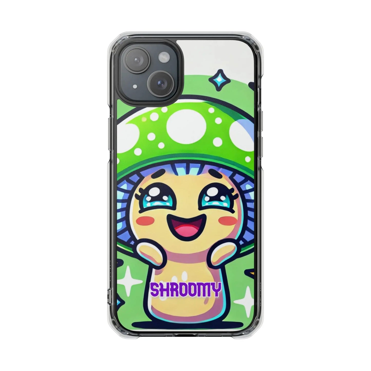 Cute Mushroom Magnetic Clear Impact Case for iPhone - Fun & Whimsical Phone Protection Printify