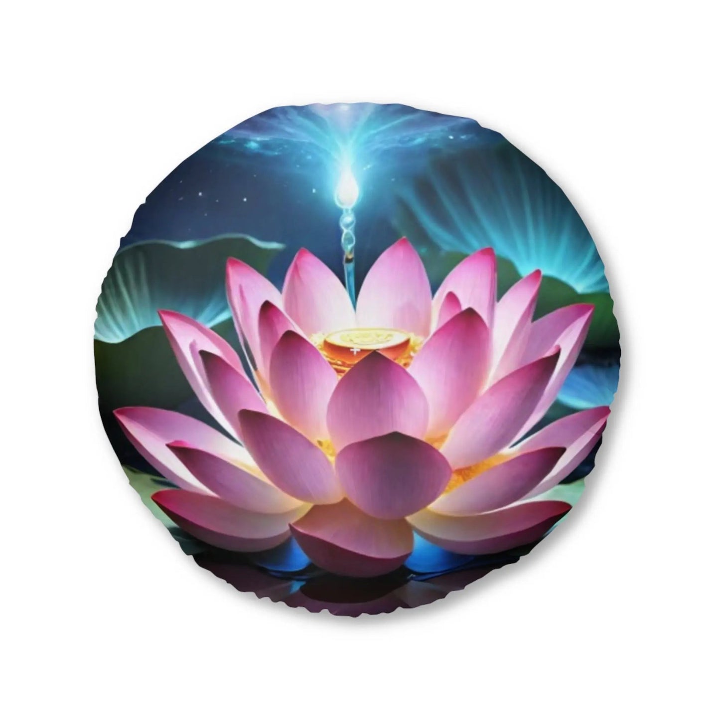 Lotus Meditation Pillow, Round Printify