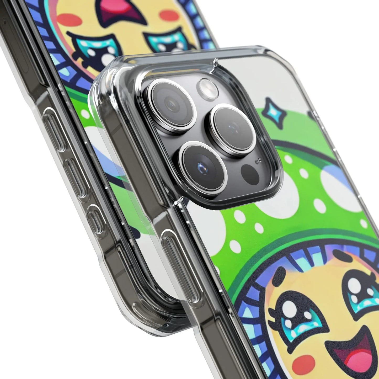 Cute Mushroom Magnetic Clear Impact Case for iPhone - Fun & Whimsical Phone Protection Printify