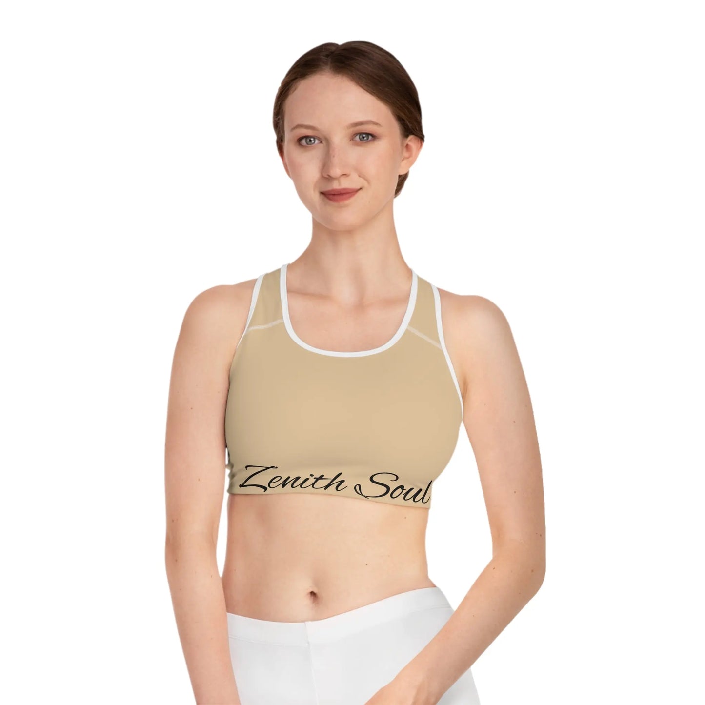 Tranquil Space Tan Sports Bra (AOP) Printify