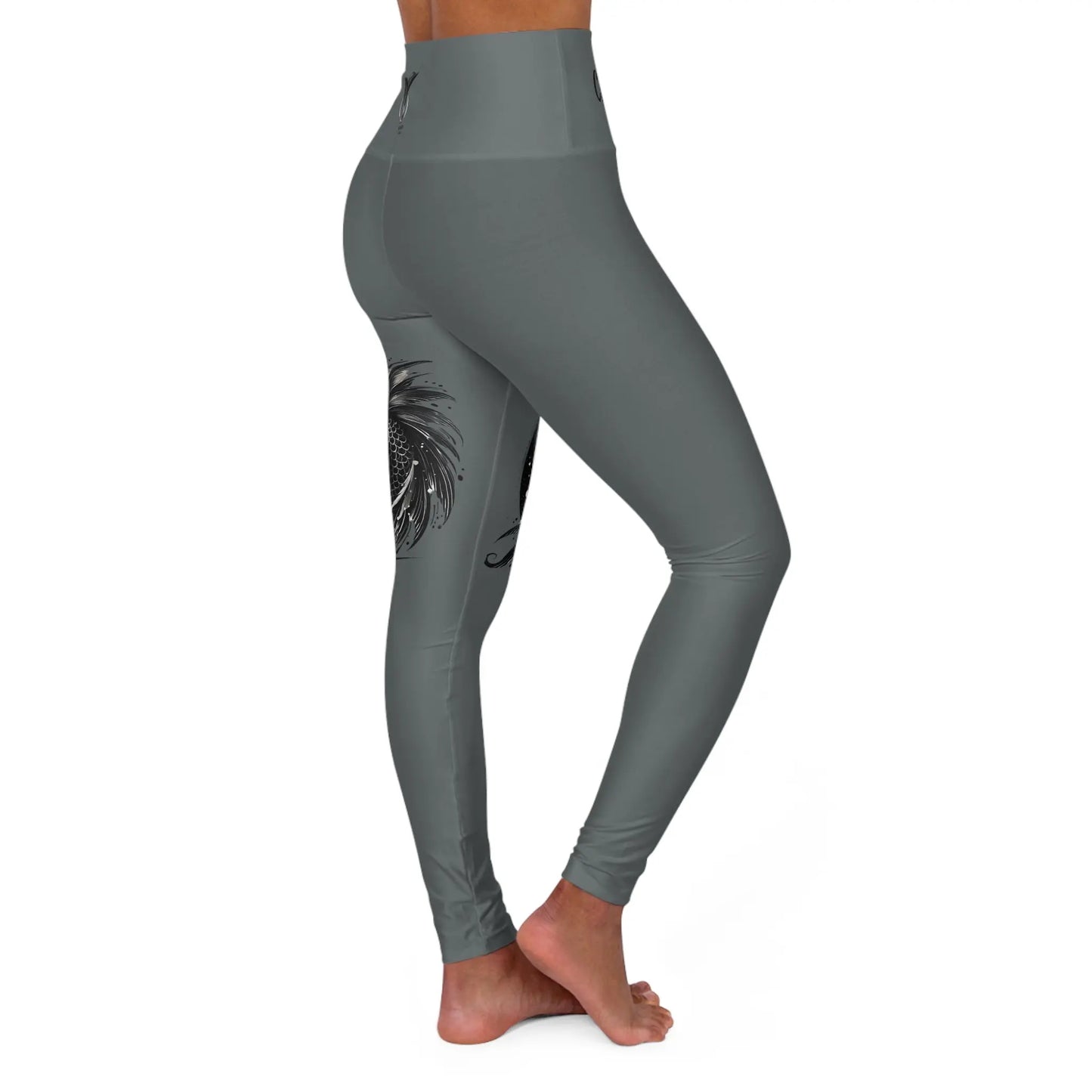 Capricorn Dark Gray High Waisted Yoga Leggings (AOP) Printify