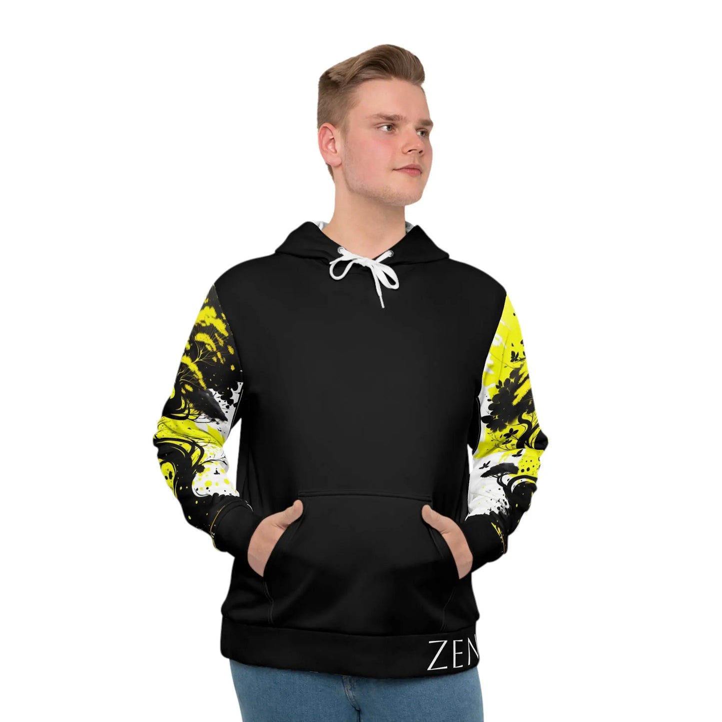 Solar Plexus Chakra Tree Black Hoodie Printify