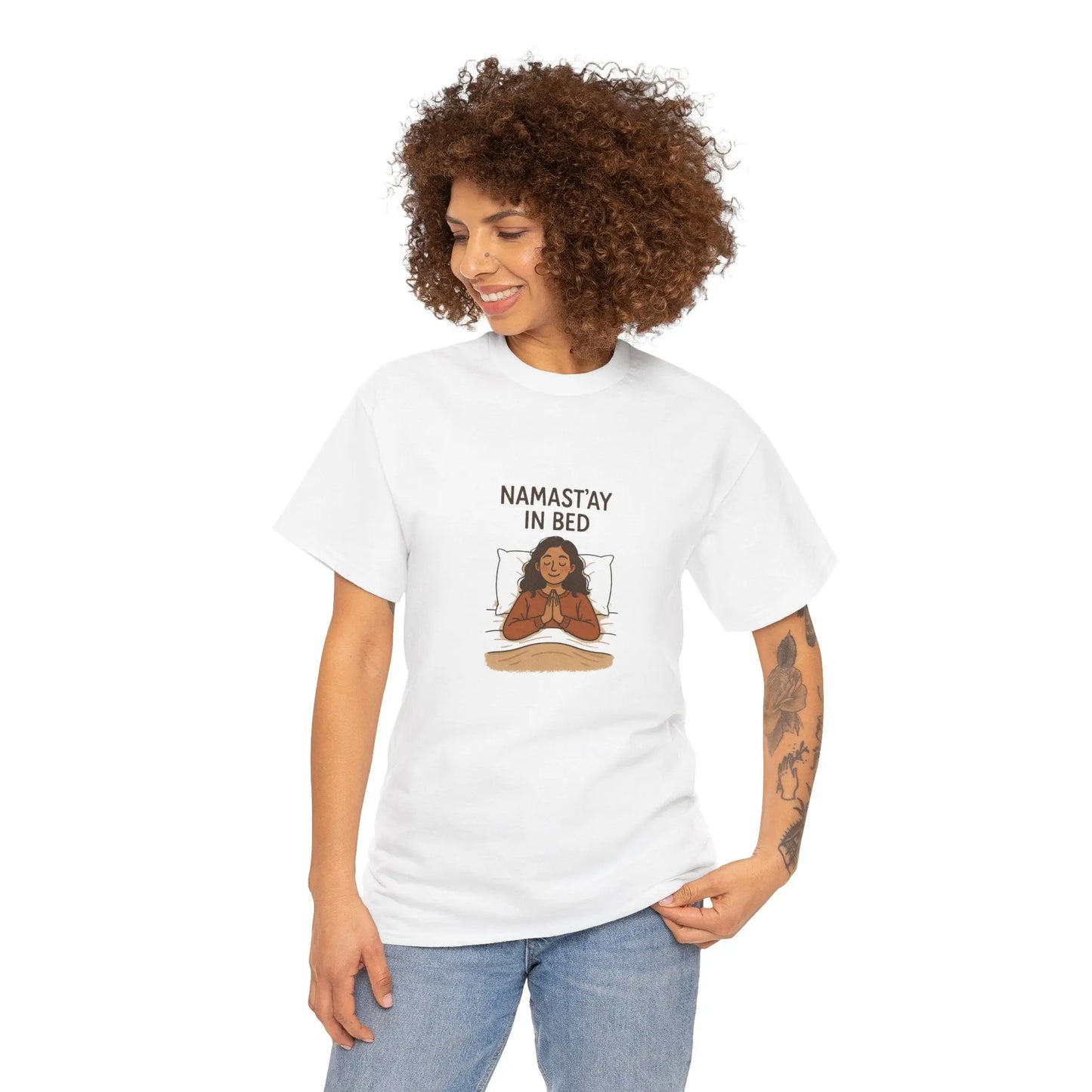 Namast'ay in Bed T-Shirt Printify