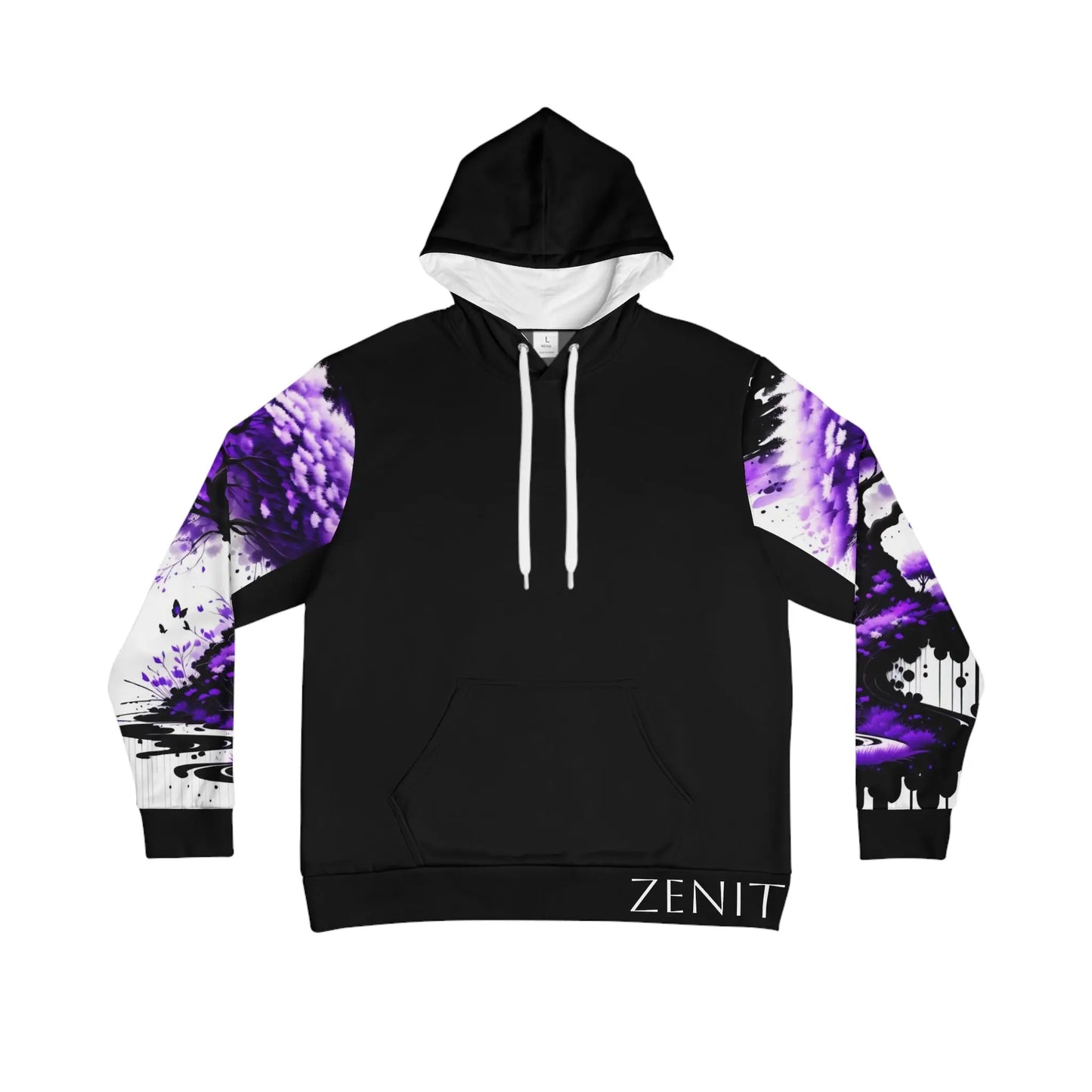 Crown Chakra Tree Black Hoodie Printify