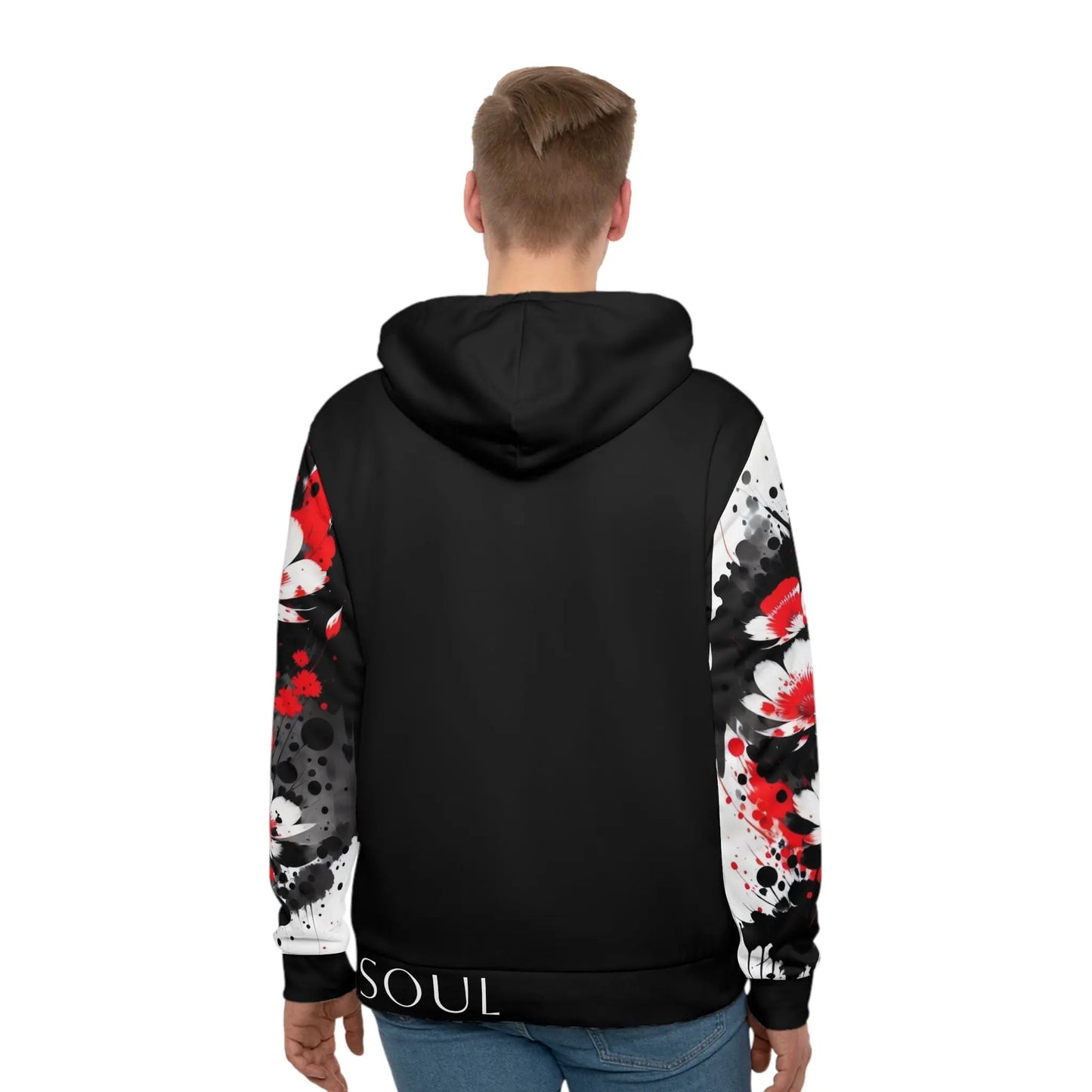 Root Chakra Flower Black Hoodie Printify
