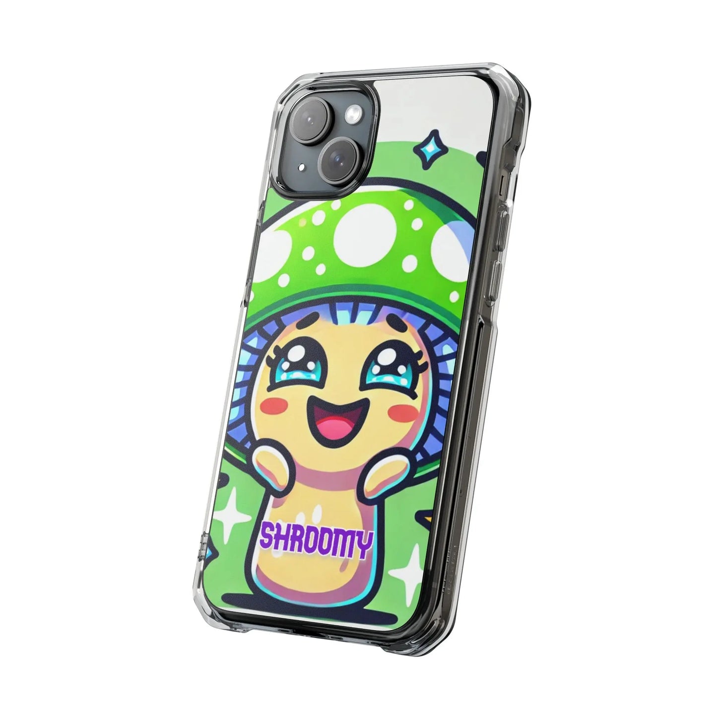 Cute Mushroom Magnetic Clear Impact Case for iPhone - Fun & Whimsical Phone Protection Printify