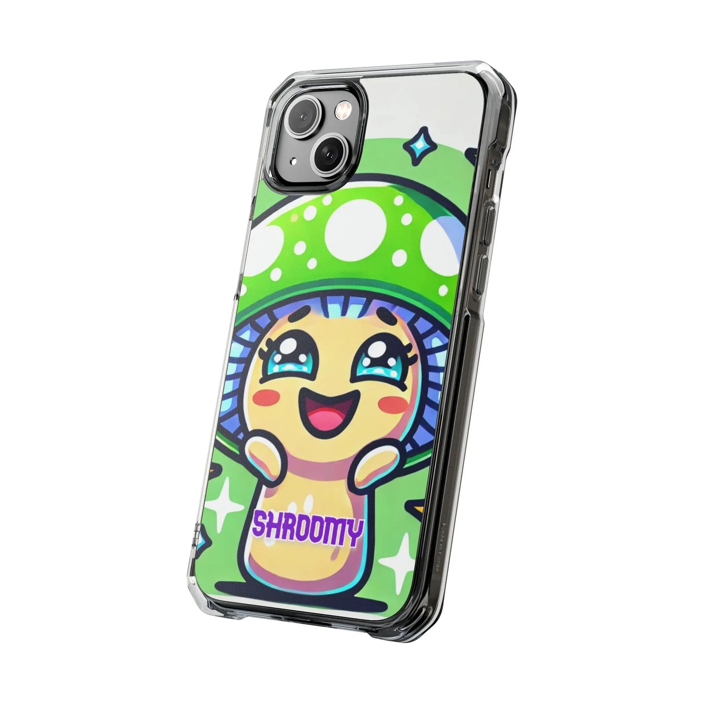 Cute Mushroom Magnetic Clear Impact Case for iPhone - Fun & Whimsical Phone Protection Printify