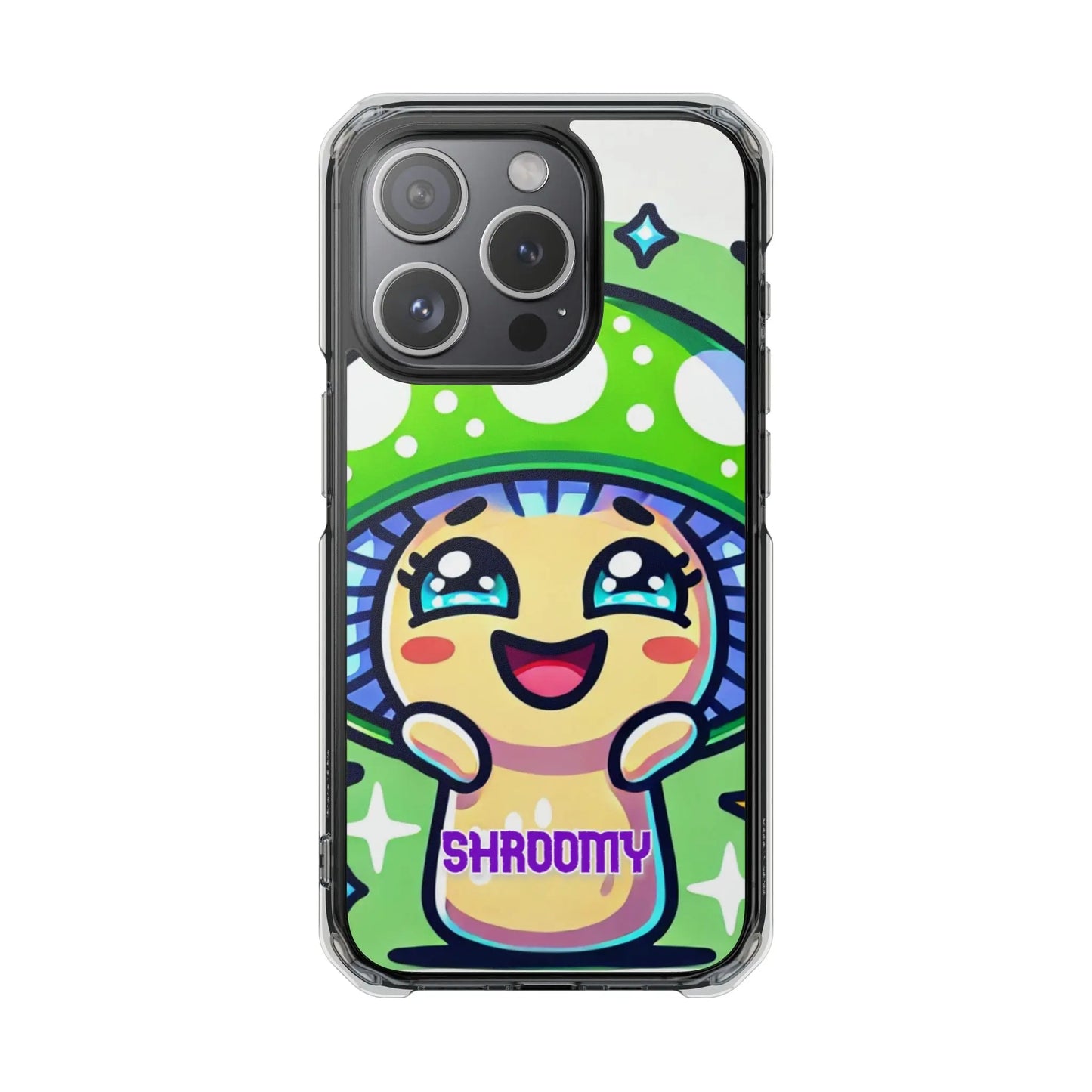 Cute Mushroom Magnetic Clear Impact Case for iPhone - Fun & Whimsical Phone Protection Printify