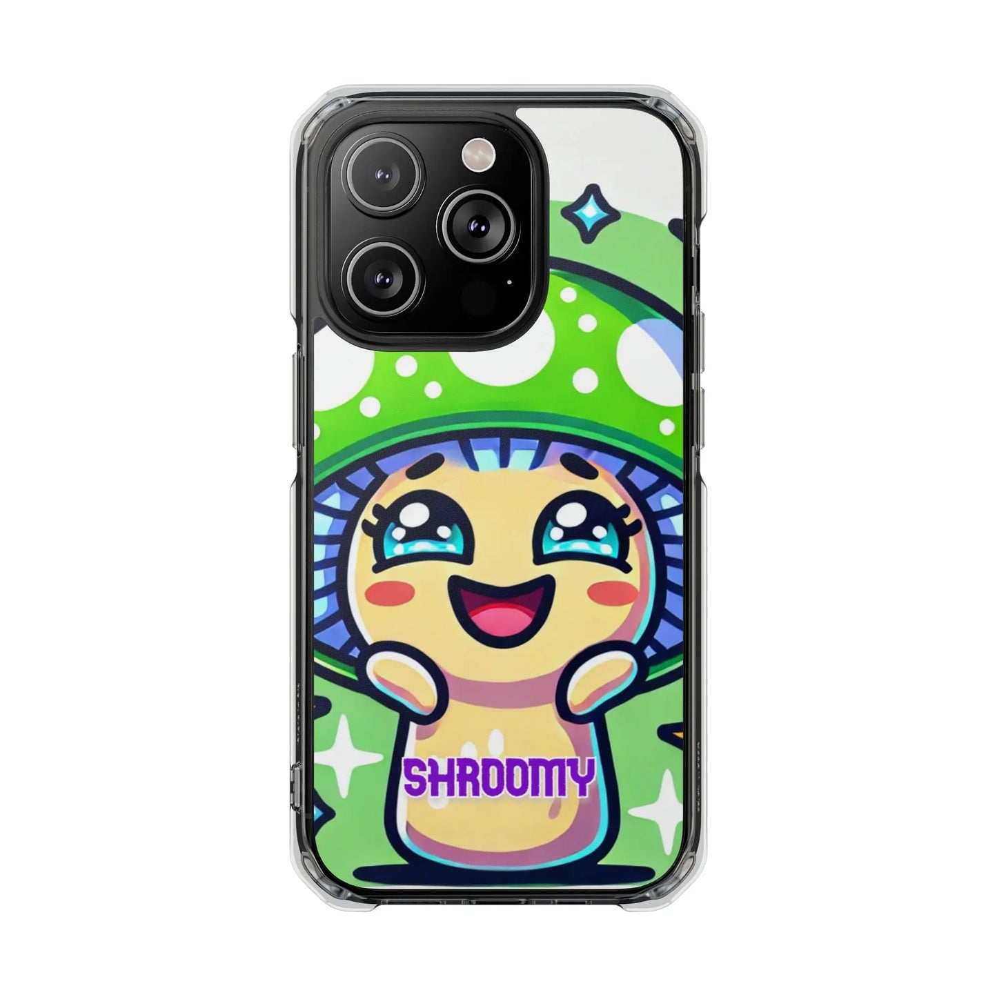 Cute Mushroom Magnetic Clear Impact Case for iPhone - Fun & Whimsical Phone Protection Printify